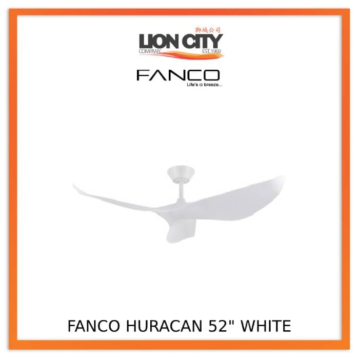 Fanco Huracan 52 Inch DC Motor Ceiling Fan Without Light - Ultra Quiet, Energy Efficient Indoor/Outdoor Ceiling Fan for Bedroom, Living Room, Patio