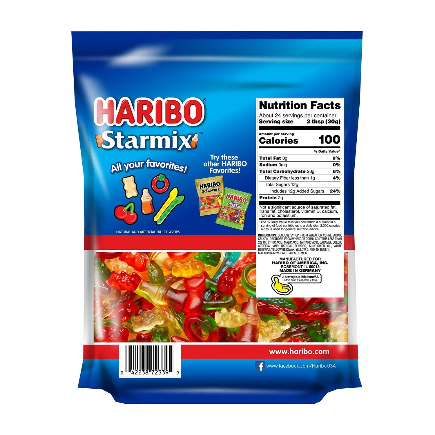 Haribo Starmix Gummi Candy - 25.6oz Party Size Bag | Assorted Fruit Flavors | Perfect for Birthday Parties, Halloween Treats & Office Snacks