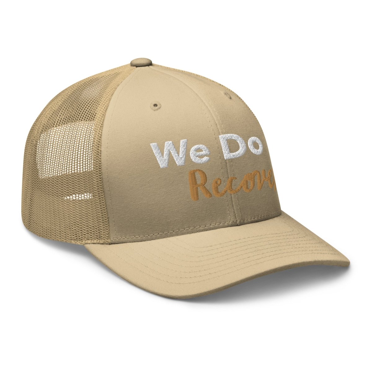We Do Recover Trucker Cap - Inspirational Recovery Message Hat for Addiction & Sobriety Support - Perfect for 12-Step Meetings, Rehab & Everyday Encouragement