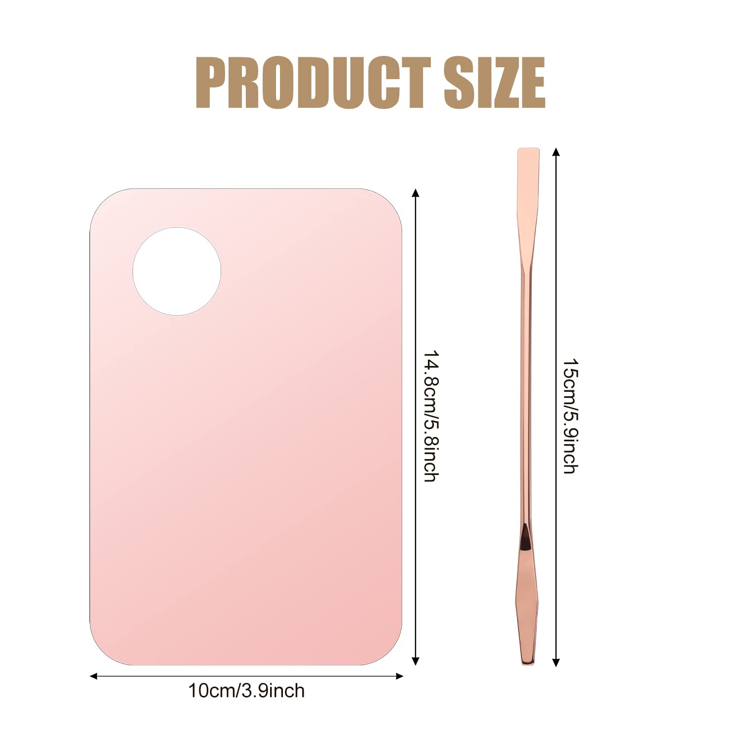 LUTER Acrylic Makeup Spatula & Mixing Palette Set - Foundation & Nail Art Cosmetic Tool Kit with Stainless Steel Spatula (Pink) | Perfect for Professional Makeup Artists & DIY Beauty Enthusiasts