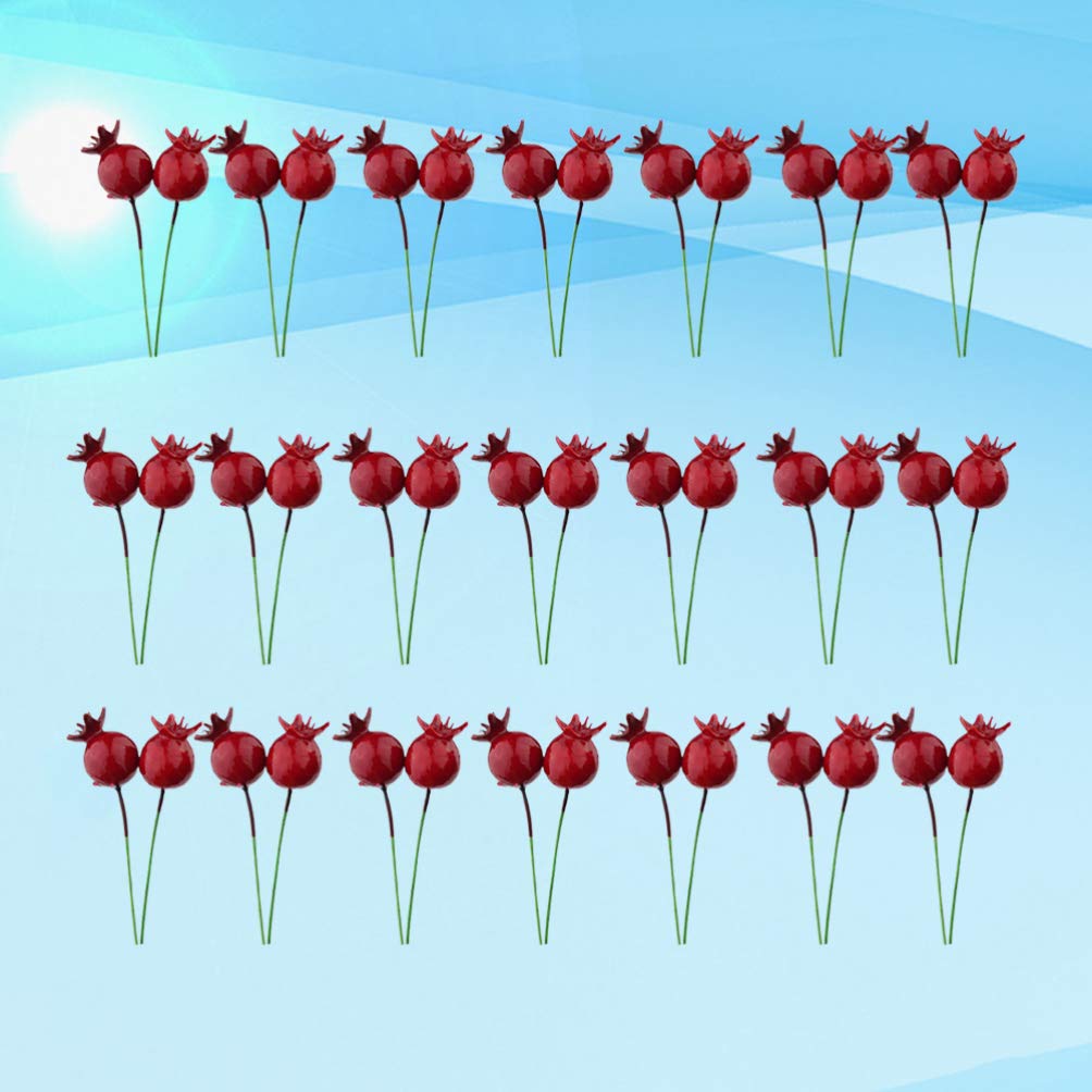 50pcs Miniature Dollhouse Fruit Tree Decorations - Panda Cake Toppers, Bonsai Berries & Christmas Branches for DIY Crafts, Fairy Gardens, and Holiday Decor