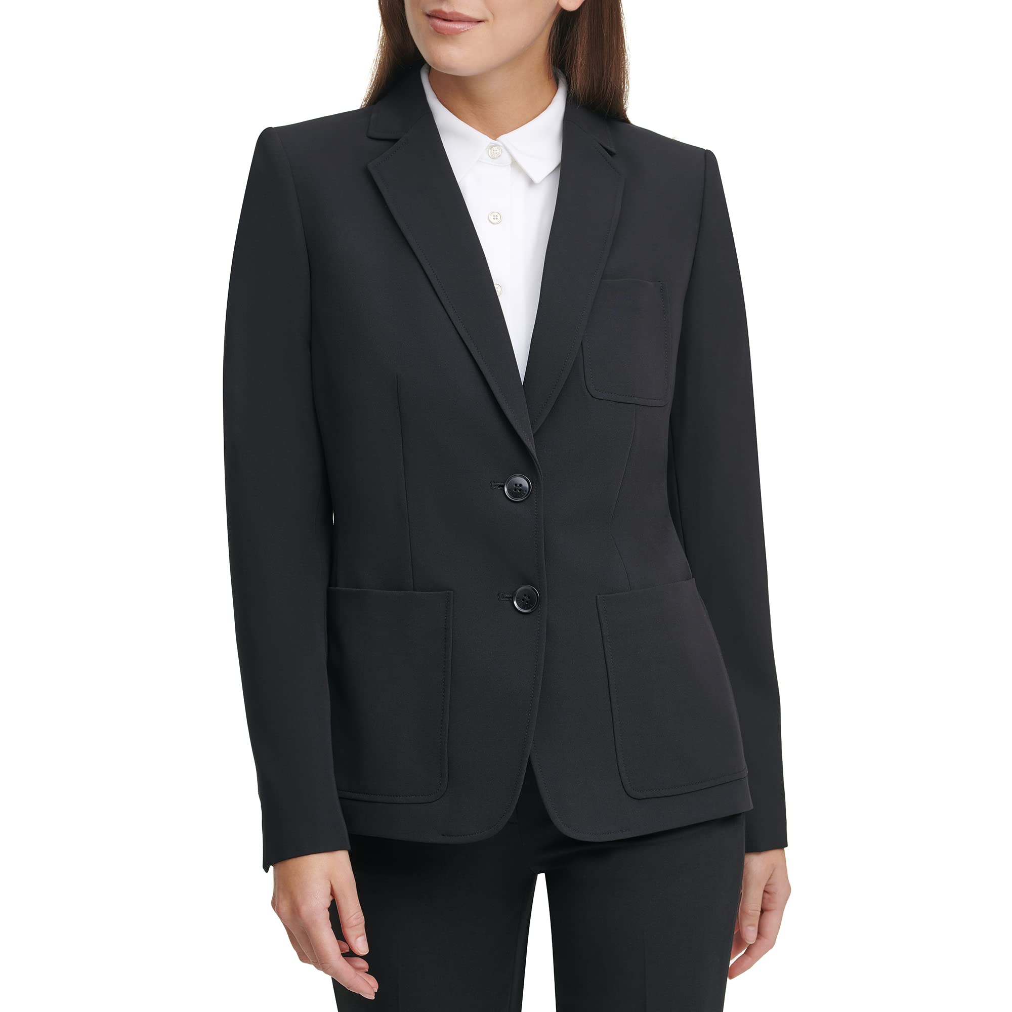 Tommy Hilfiger Women's Slim Fit Two Button Blazer Jacket for Office, Business, and Formal Events
