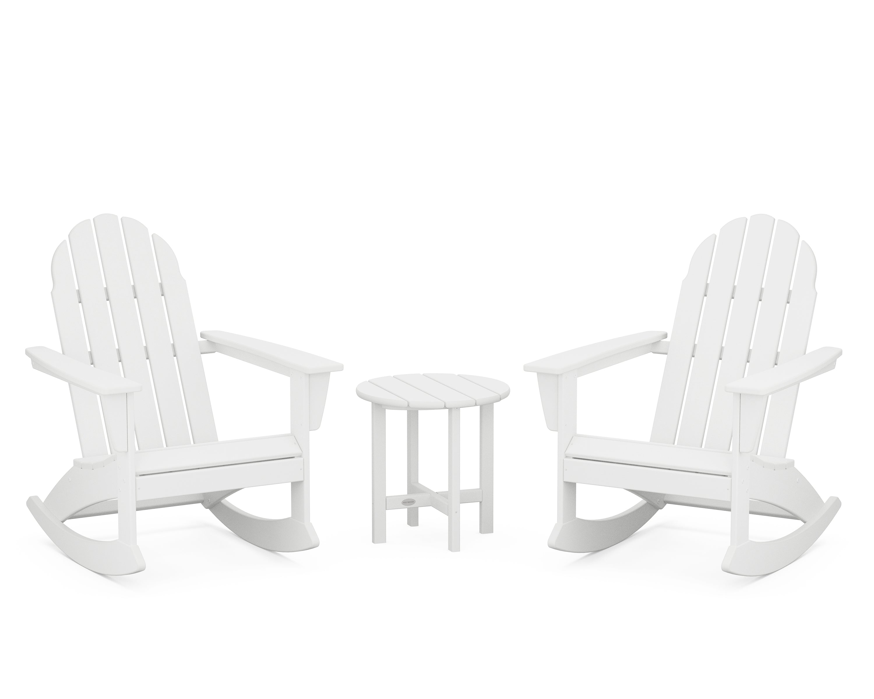 POLYWOOD Vineyard 3-Piece Adirondack Rocking Chair Set - Durable Outdoor Furniture for Patio, Garden & Backyard Relaxation