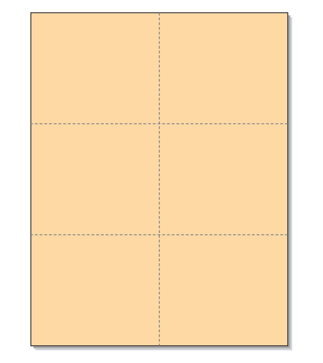 High-Quality Laser Printer Blank Perforated Cards - 6 per Page, Buff Color (6000 Cards) for Mailing, Invitations & Business Forms