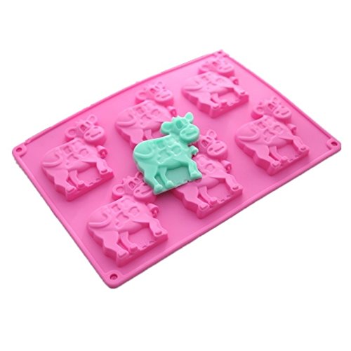 Allforhome 6-Piece Cow Silicone Mold Set for Chocolate, Biscuits, Candy, Polymer Clay & DIY Soap Making - Perfect for Baking, Crafts & Homemade Treats