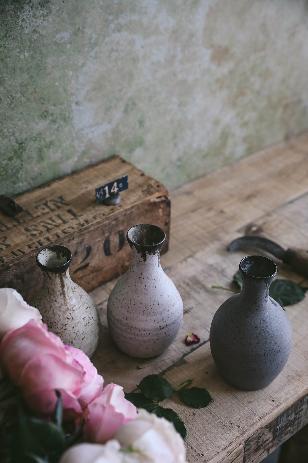 Handmade Brown Stoneware Bud Vase - Small Ceramic Flower Vase for Home Decor, Wedding Centerpieces & Tabletop Arrangements