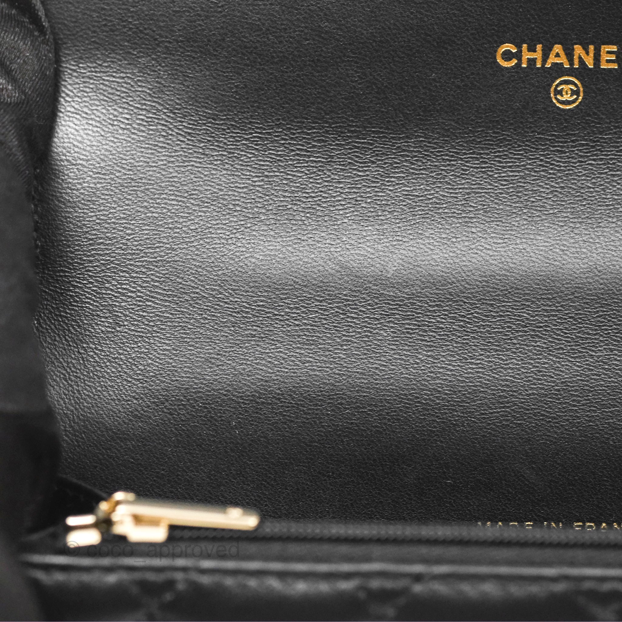 Chanel Camellia Handle Mini WOC Phone Holder Crossbody Bag with Chain - Black Lambskin Leather 23K Gold Hardware | Luxury Evening Out & Date Night Accessory