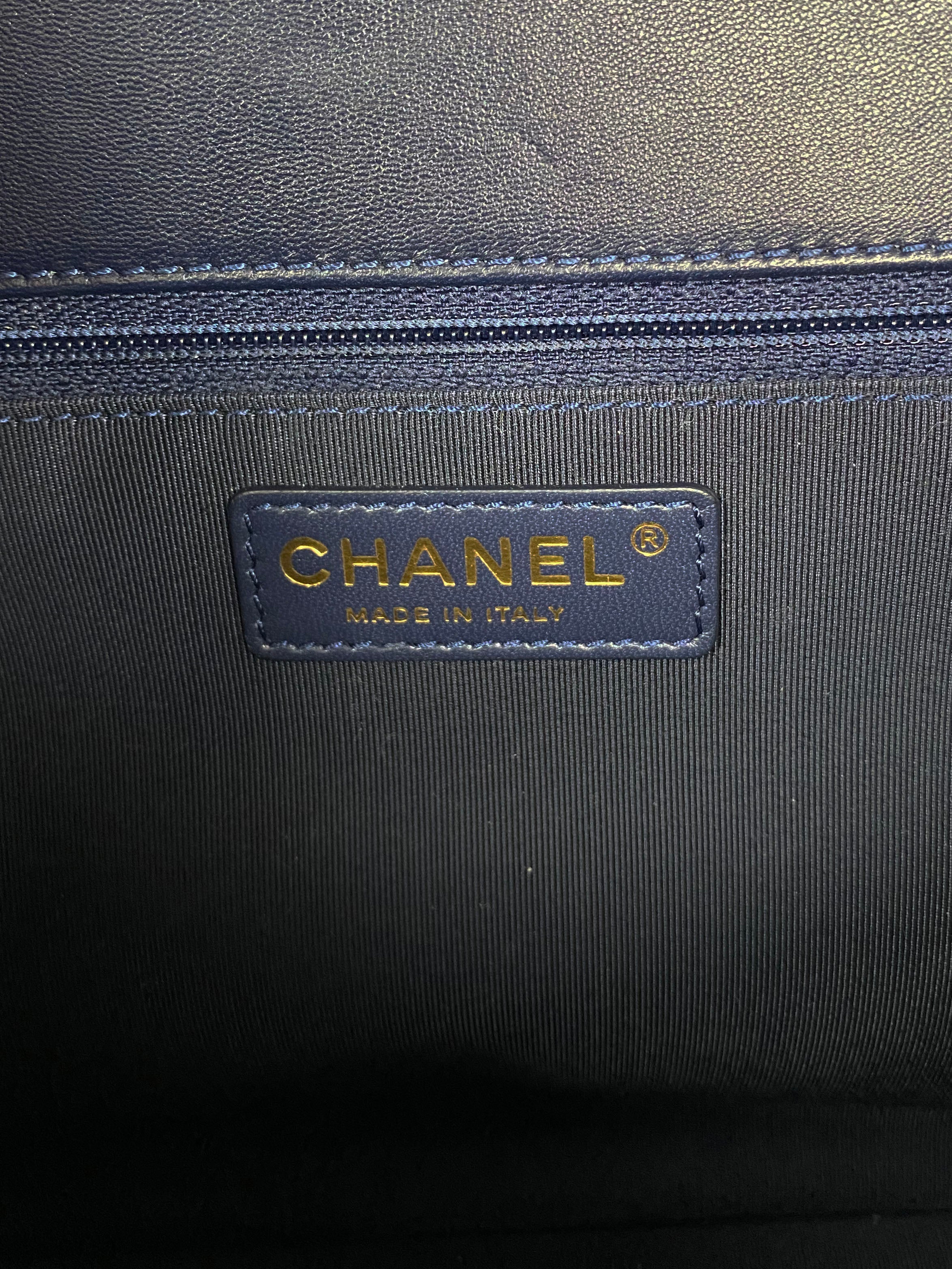 Chanel Navy Blue Jumbo Mademoiselle Chic Flap Bag - Luxury Designer Handbag for Women, Perfect for Work, Evening Events & Special Occasions