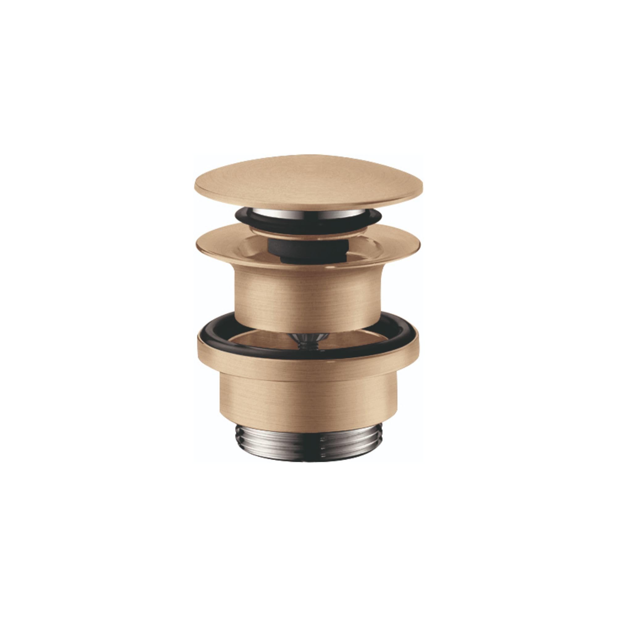 hansgrohe Push-Open Replacement 3-inch Brushed Bronze Sink Drain 50100141 - Perfect for Kitchen & Bathroom Sink Drainage Systems