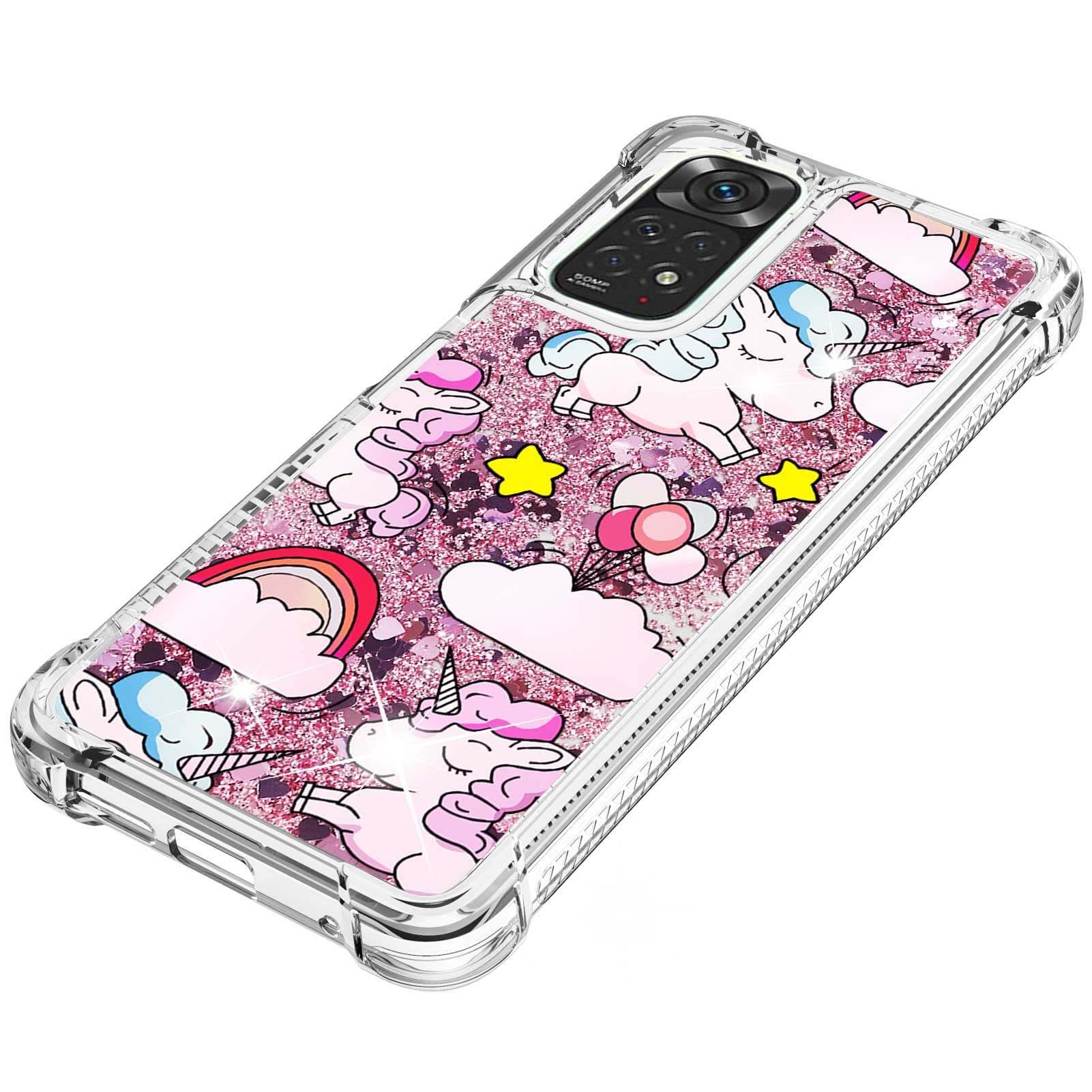 Sparkly Glitter Phone Case for Redmi Note 11S/11 4G - Shimmering Crystal Quicksand Silicone Protective Cover | Cute Unicorn Design | Perfect for Parties, Daily Use & Gift Giving