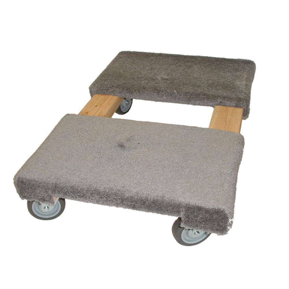 Heavy Duty Carpeted Pro Mover Dolly with 4 Thermoplastic Wheels - 1000lb Capacity for Trade Shows, Warehouse & Home Moving
