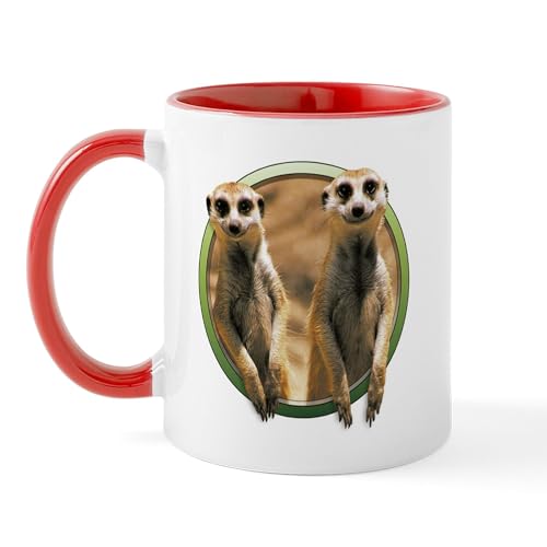 White/Red Inside - Smiling Meerkats Mug