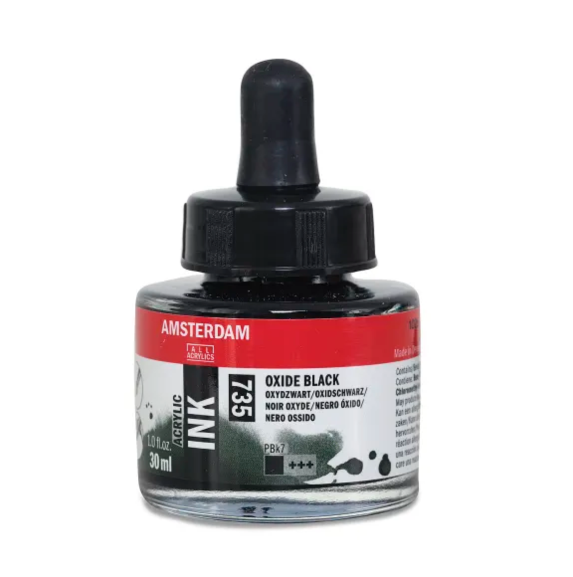 Amsterdam Acrylic Ink - Premium Black Artist Paint for Calligraphy, Drawing & Illustration - 30ml Bottle - Perfect for Canvas, Paper & DIY Crafts