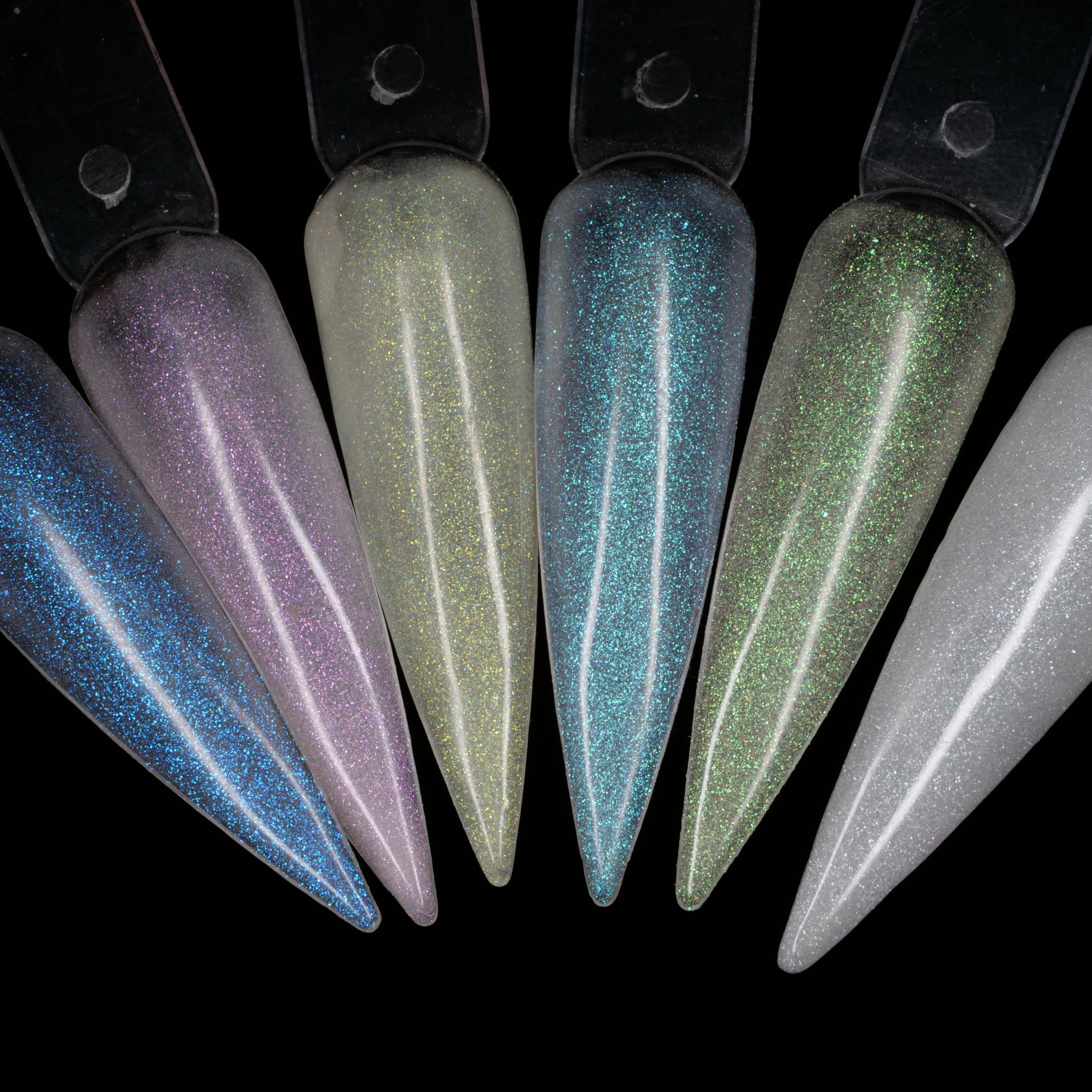 Glow in The Dark Gel Nail Polish Set - 6 Semi-Transparent Colors with Sparkling Glitter Top Coat | Long-Lasting UV/LED Nail Art for Parties, Halloween & Night Events
