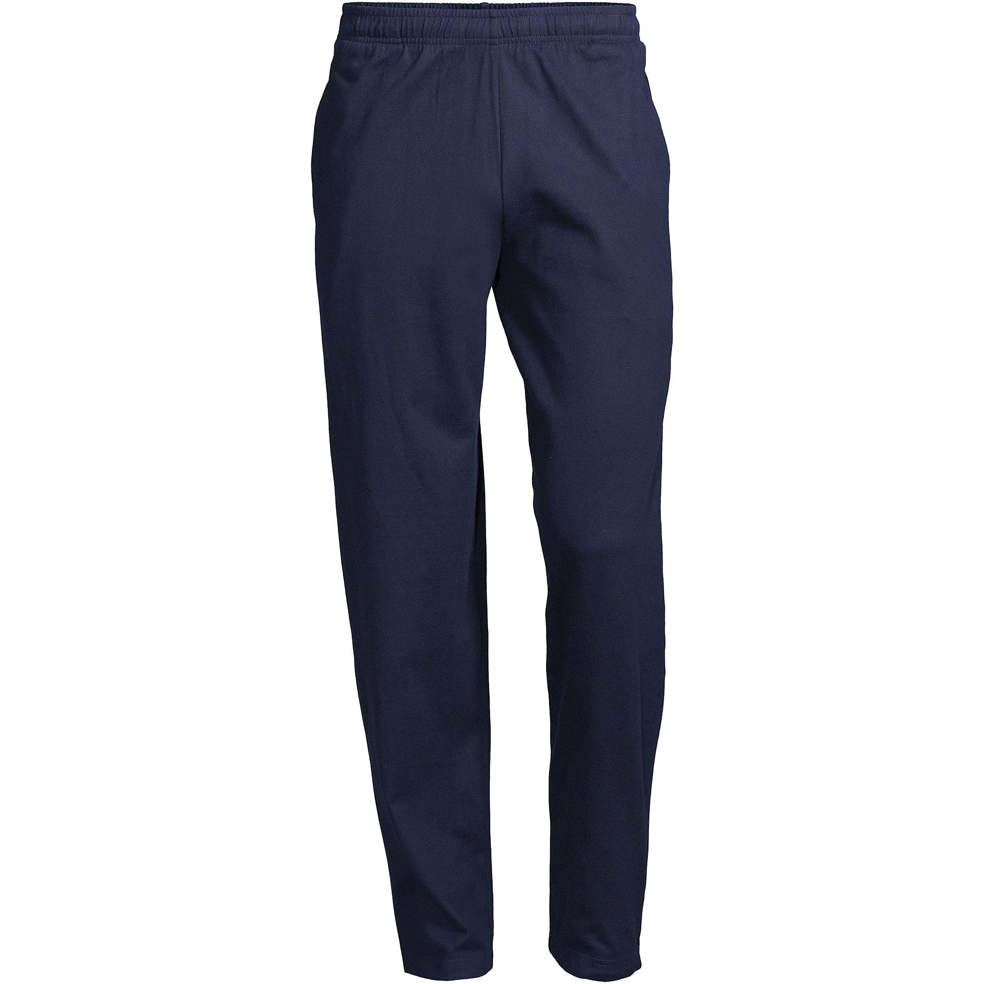 Lands' End Men's Jersey Knit Sweatpants - Comfortable Casual Lounge Pants for Relaxing at Home, Running Errands & Travel