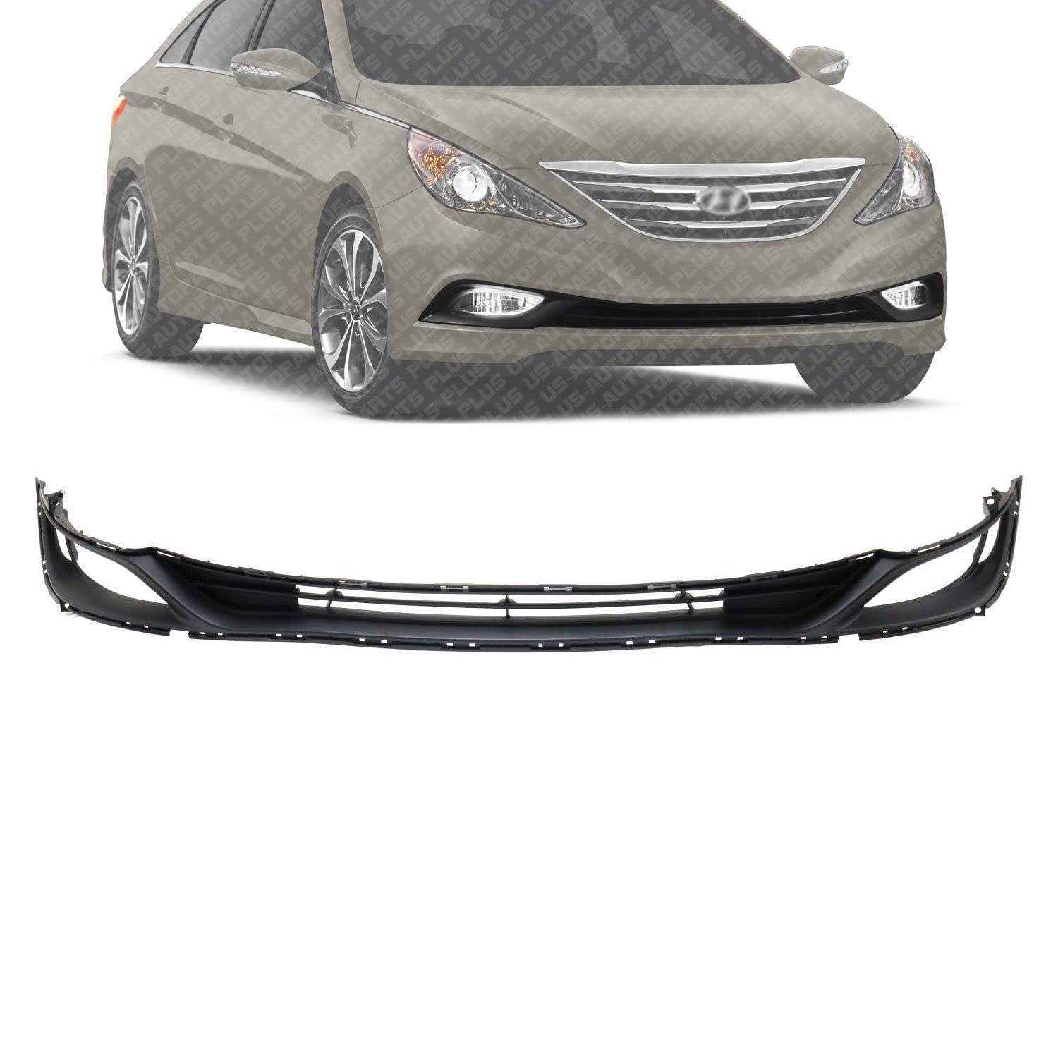 2014 Hyundai Sonata 2.4L Front Bumper Grille - Black Plastic Direct Replacement Part #865123Q700 HY1036133 | Perfect Fit for Accident Repair & Car Restoration Projects