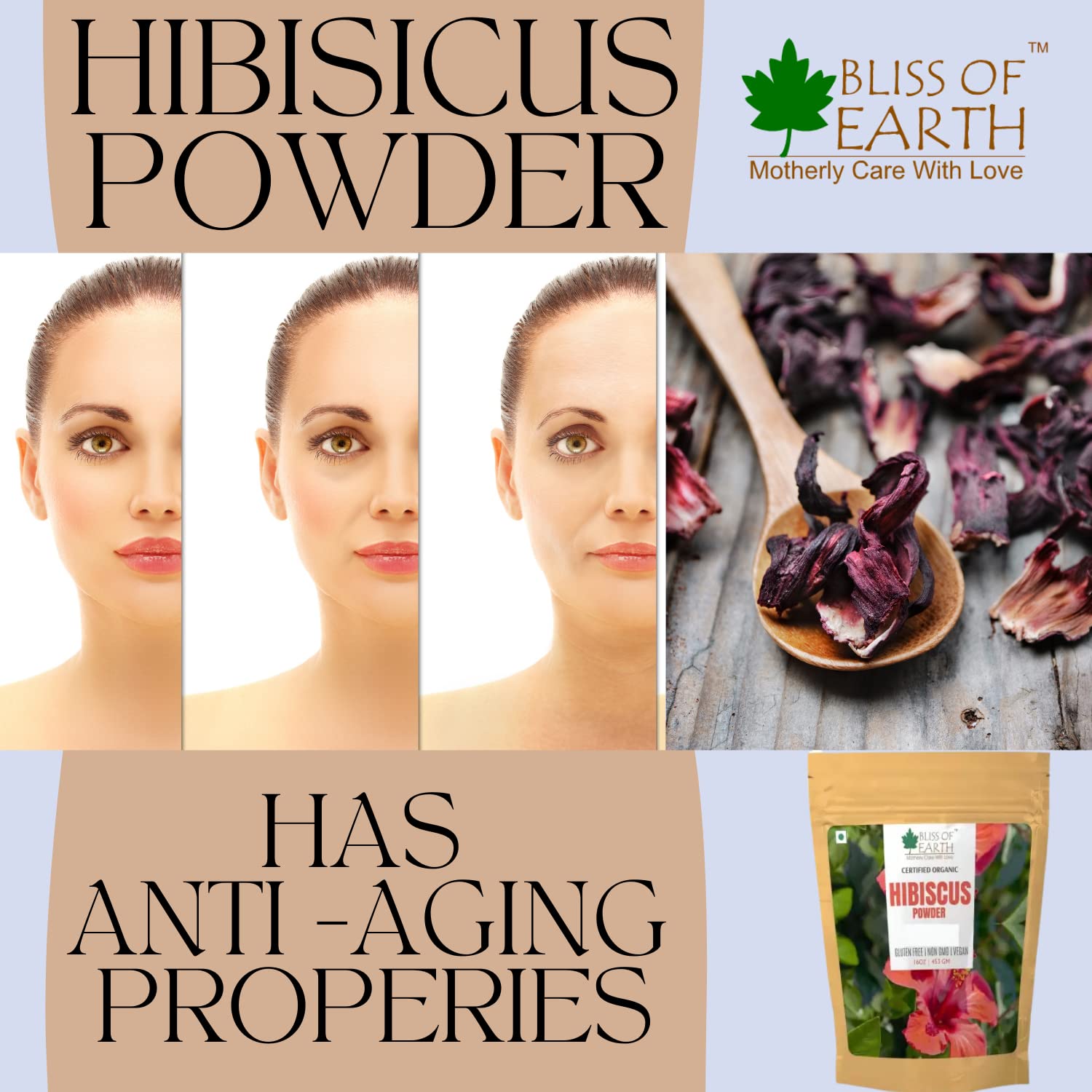 100% Pure & Natural Hibiscus Powder for Hair Growth & Skin Care - 100GM | Strengthens Hair, Reduces Acne & Anti-Aging Solution | DIY Hair Masks, Face Scrubs & Natural Beauty Treatments