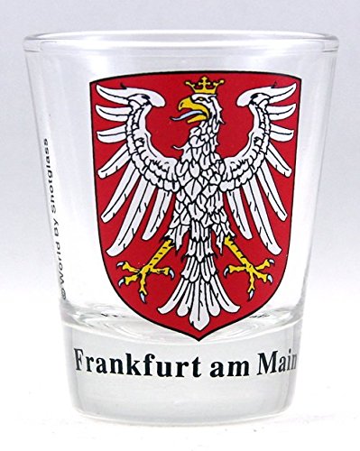 Frankfurt Germany Coat of Arms Shot Glass - Authentic German Souvenir & Collectible for Beer Tasting, Whiskey Shots & Bar Decor