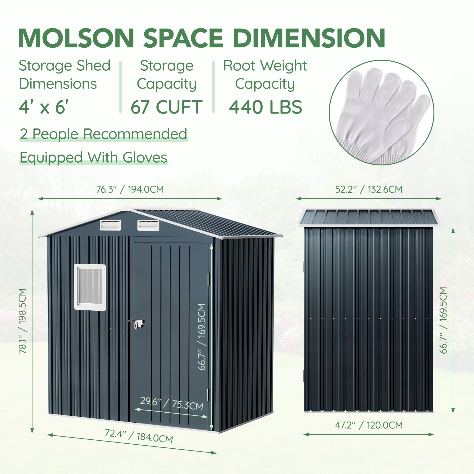 6x4FT Outdoor Steel Storage Shed with Clear Window & Lockable Doors - Weather-Resistant Metal Tool Shed for Garden, Backyard, Patio & Utility Storage - Perfect for Storing Lawn Mowers, Bikes & Outdoor Equipment