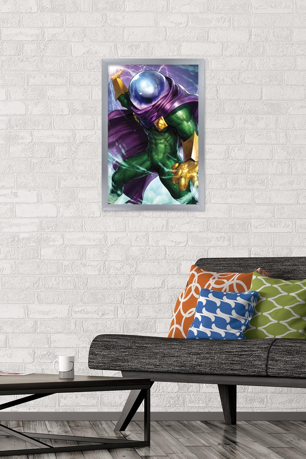 Marvel Comics Mysterio Miles Morales Spider-Man #6 Wall Poster - 22.4x14.7 Inch Silver Framed Art Print for Home, Office & Game Room Decor | Superhero Collectible Gift for Fans