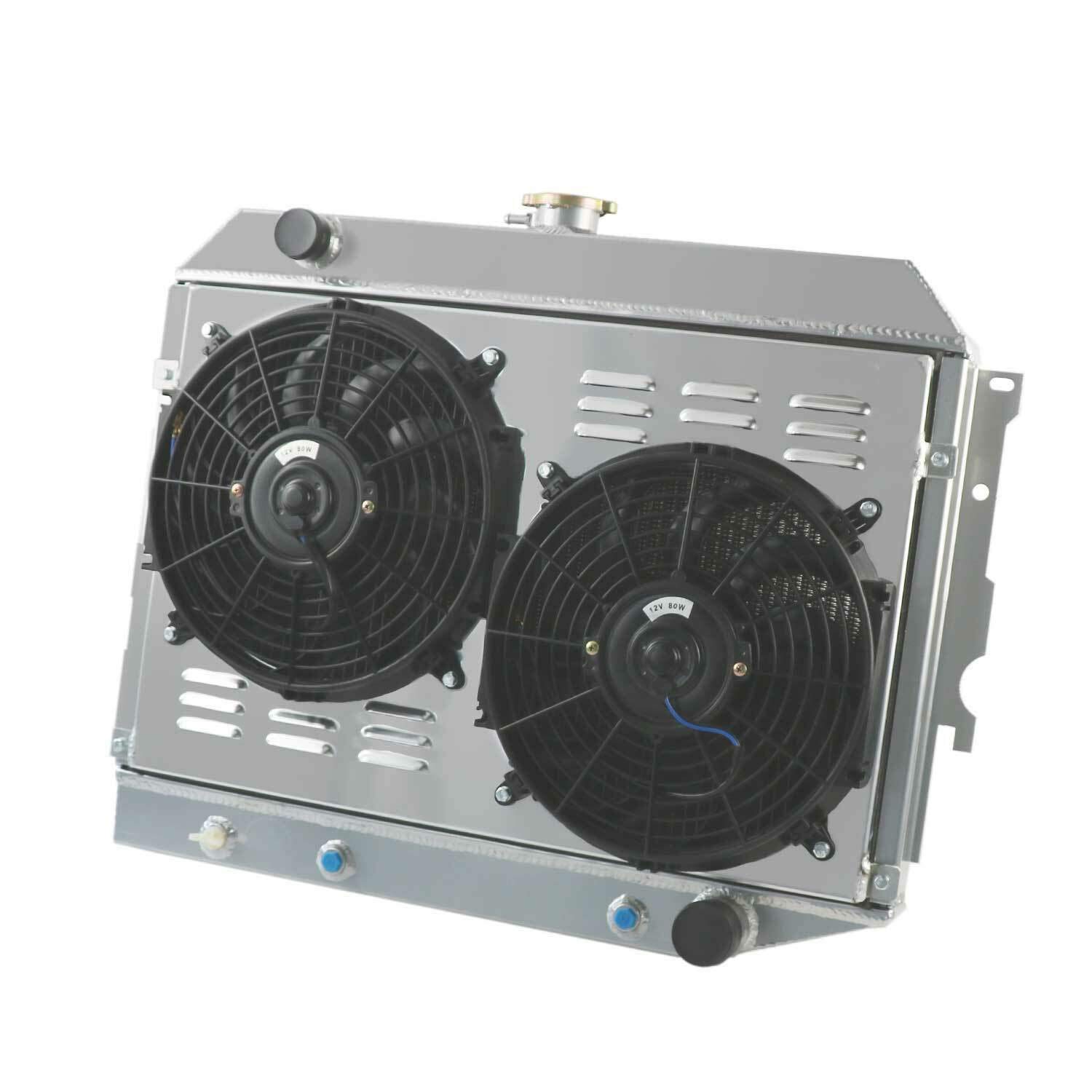 AlloyWorks 3-Row Aluminum Radiator with Fan Shroud for 1968-1974 Dodge Challenger (Fits 1969, 1970, 1971 Models) - High-Performance Cooling Upgrade for Classic Muscle Car Restoration & Hot Rod Projects