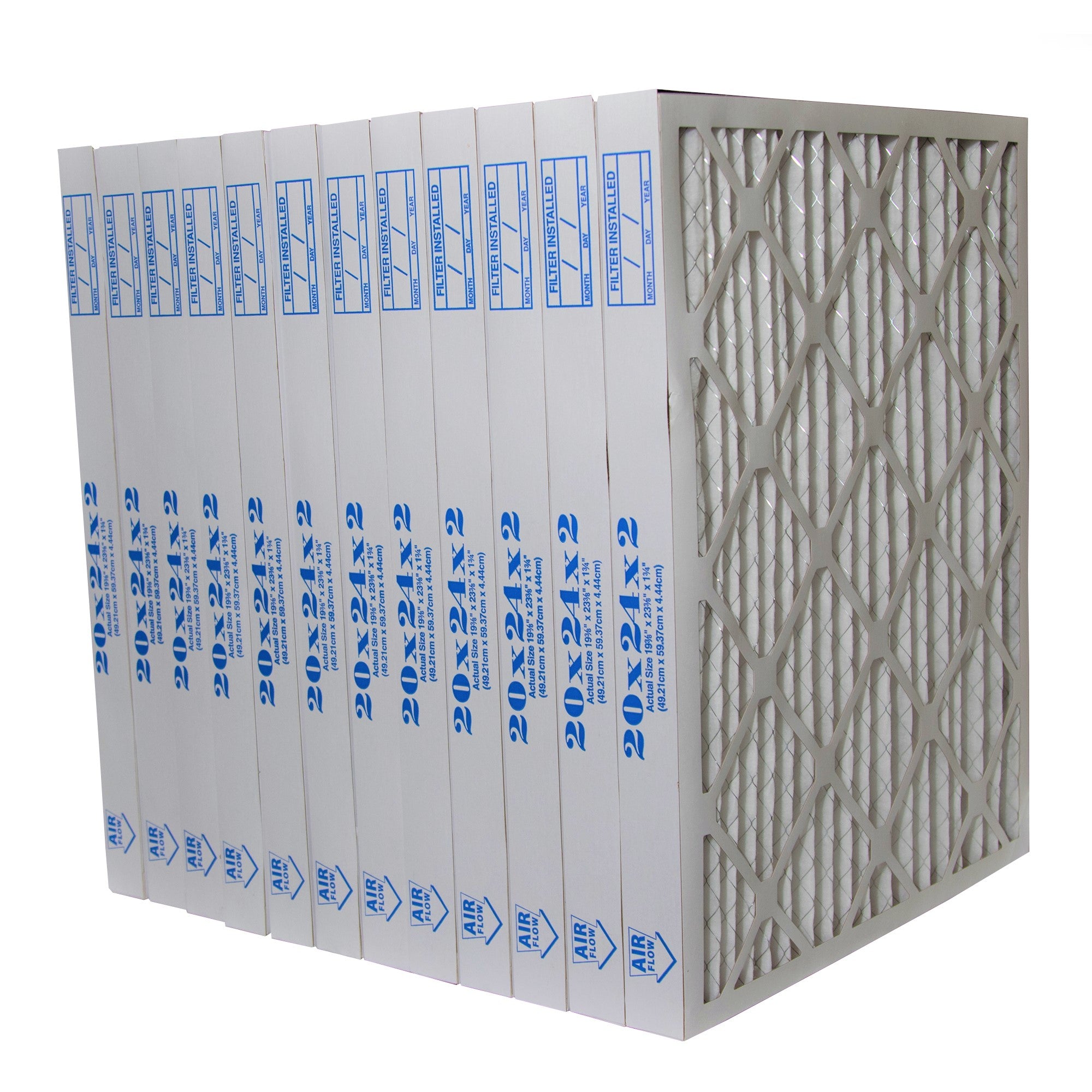 20x24x2 MERV 8 Pleated Air Filters - Case of 12 | High Efficiency Furnace Filters for Home HVAC Systems | Perfect for Allergies, Dust & Pet Dander Protection