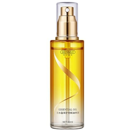 HUNMUI Perfumed Essential Oil Hair Spray - Moisturizing & Strengthening Leave-in Conditioner for Soft, Shiny Hair - Hydrating Hair Care Treatment with Non-Sticky Formula - Great for Daily Use, Salon Styling & Damaged Hair Repair (1Pc)