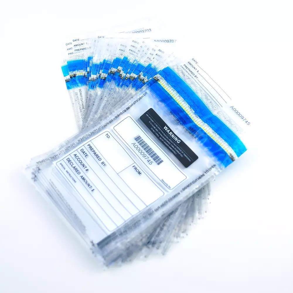 Tamper-Evident Clear Deposit Bags 6x9 Inches (300 Pack) - Security Bank Deposit Envelopes for Cash, Checks & Valuables - Ideal for Banks, Retail Stores & Small Businesses