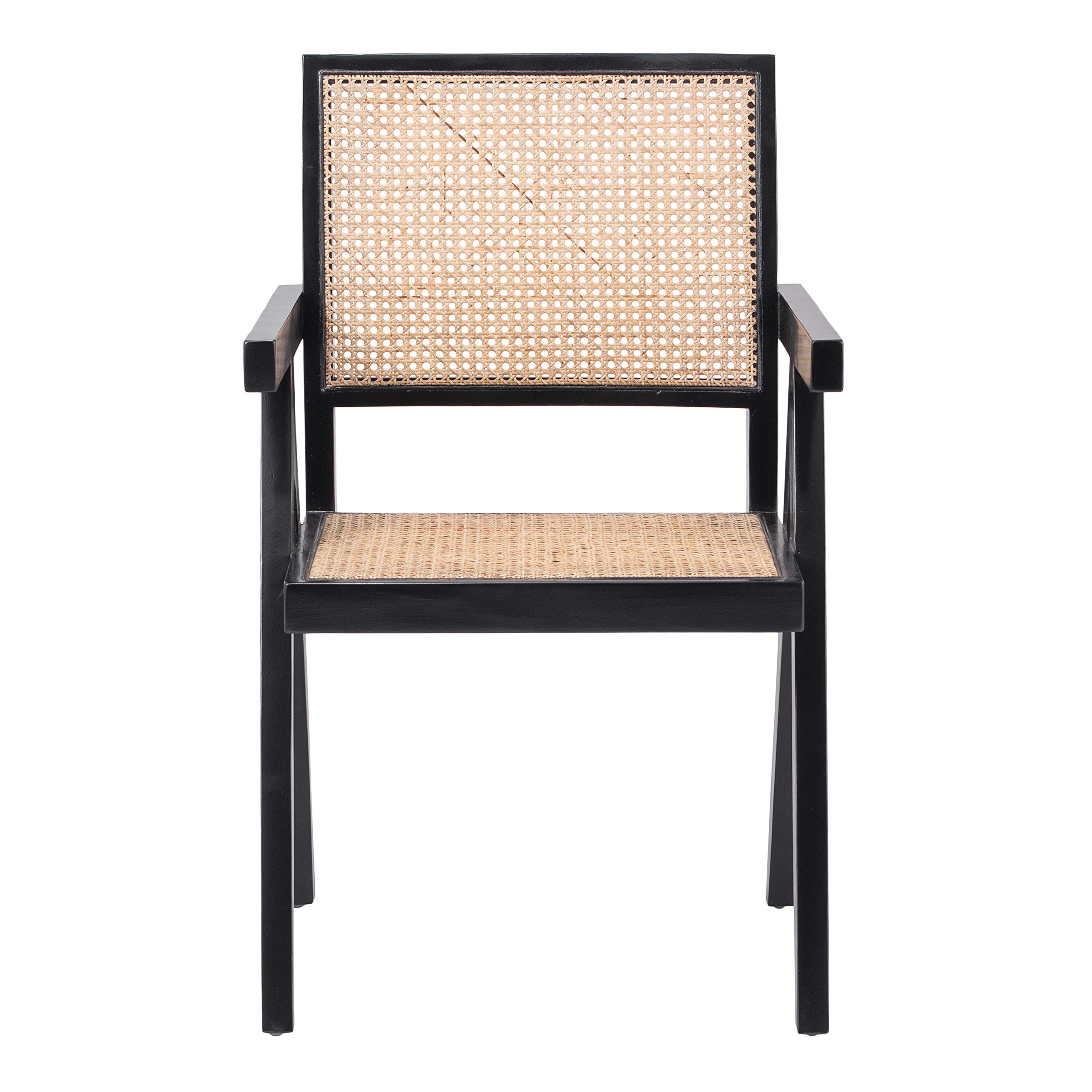 NPD Furniture and More Bordeaux Dining Chair - Natural Wood Finish - Modern Farmhouse Style - Perfect for Dining Room, Kitchen, or Breakfast Nook