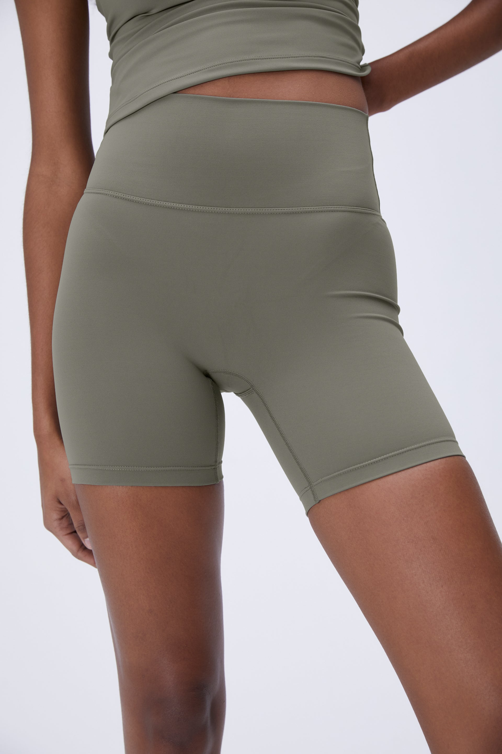 Ultimate Crop Shorts for Women - Olive Green | High Waisted Comfort Shorts for Yoga, Running & Summer Outfits