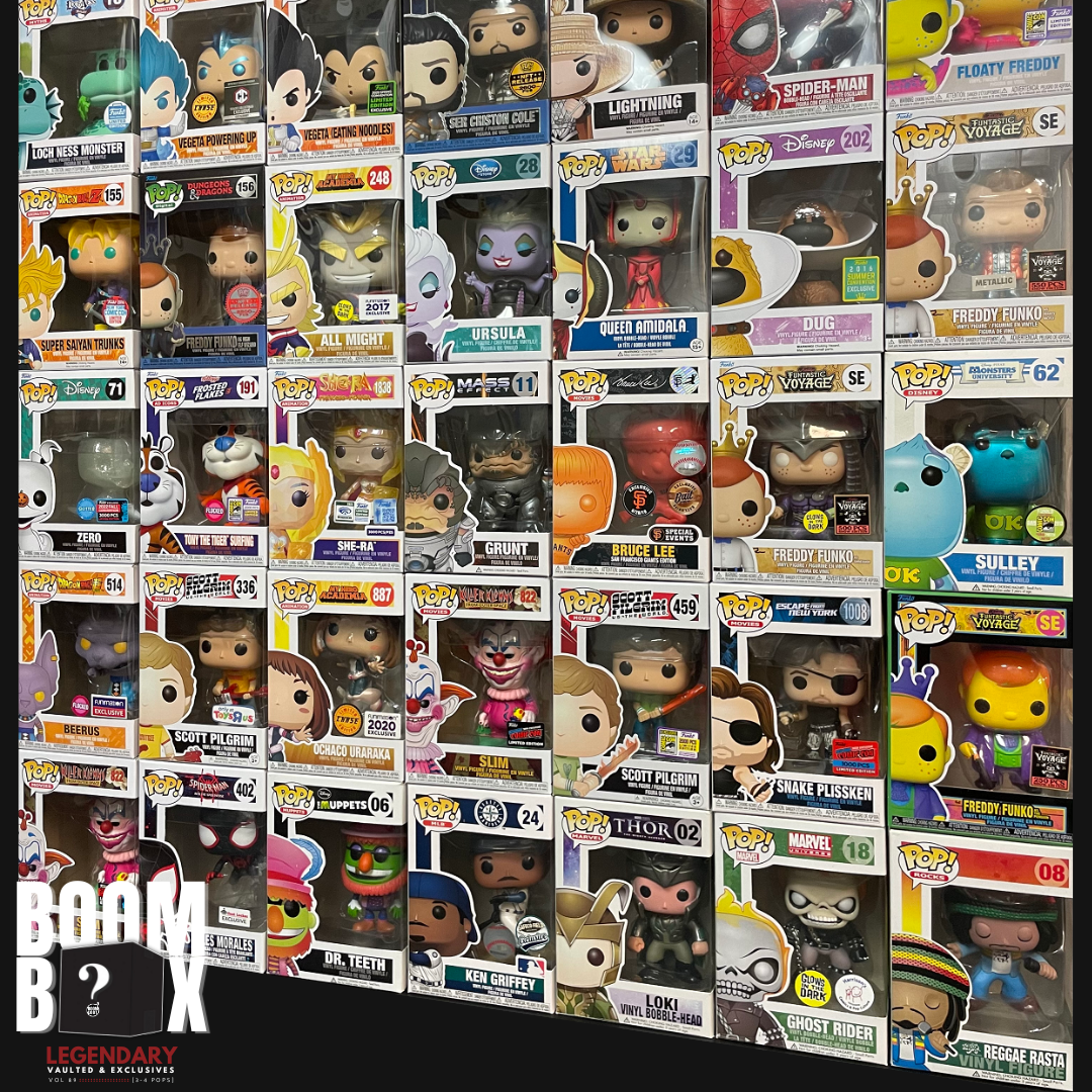BoomLoot Mystery BoomBox - Legendary Vaulted & Exclusive Funko Pop Figures (Volume 89) - 3-4 Pops Collection for Display, Gifts & Pop Culture Enthusiasts