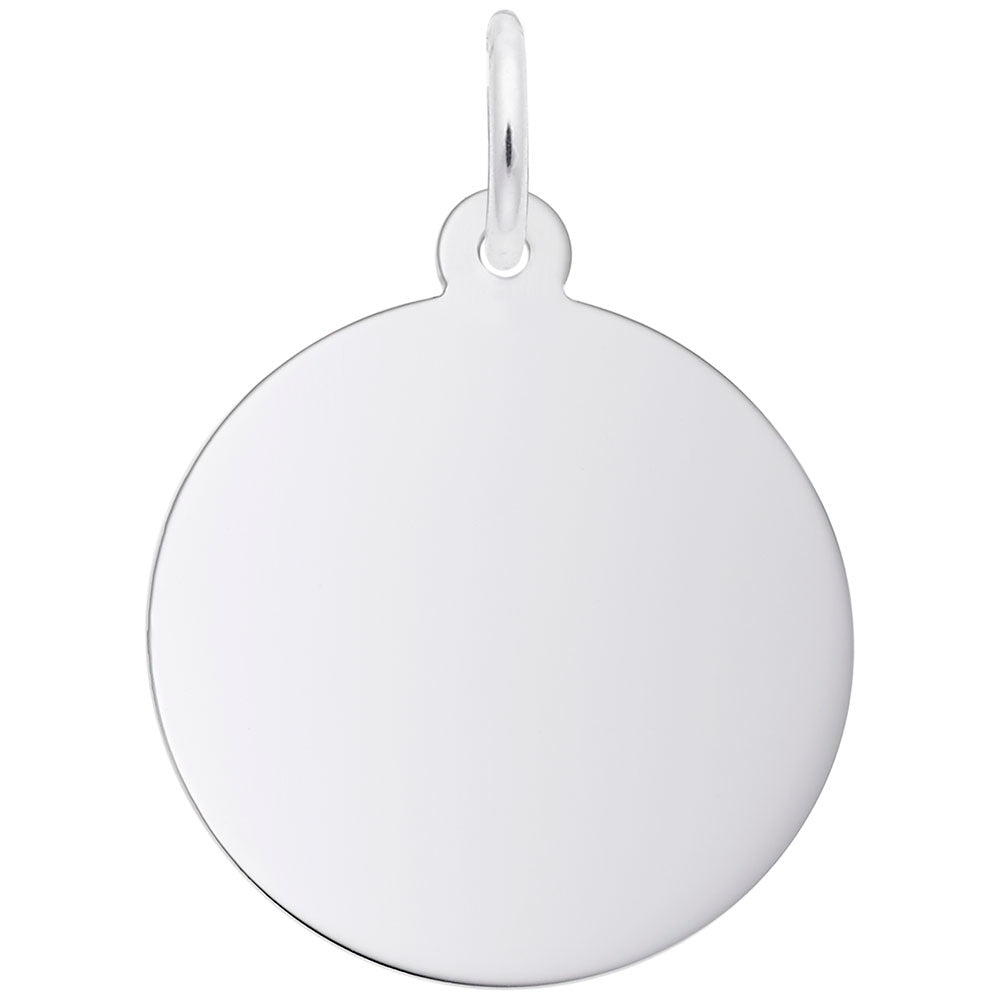 925 Sterling Silver Medium Round Disc Charm Pendant for Necklace & Bracelet - Perfect for Jewelry Making, DIY Crafts & Gifts