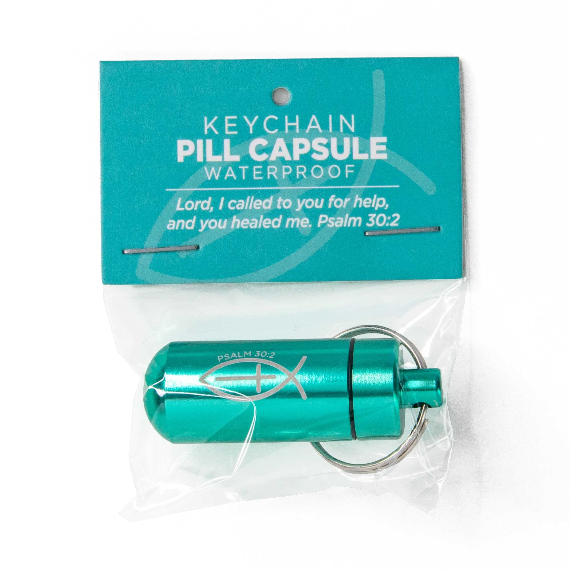 Turquoise Pill Keychain - Waterproof Metal Travel Case for Medicine Storage | On-the-Go Organizer