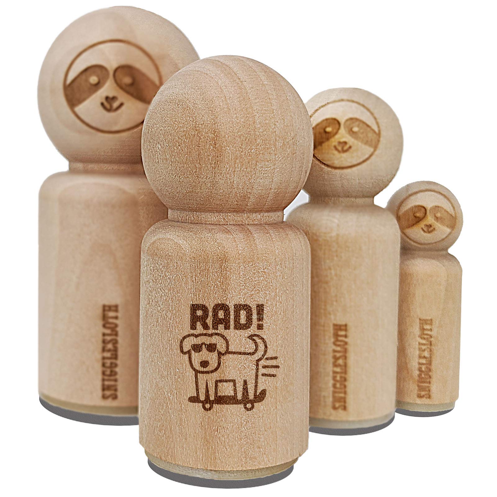 Rad Dog on a Skateboard Rubber Stamp - 3/4 Inch Small Craft Stamp for DIY Scrapbooking, Journaling, Planner Decor & Card Making - Perfect for Handmade Greeting Cards, Bullet Journals & Art Projects