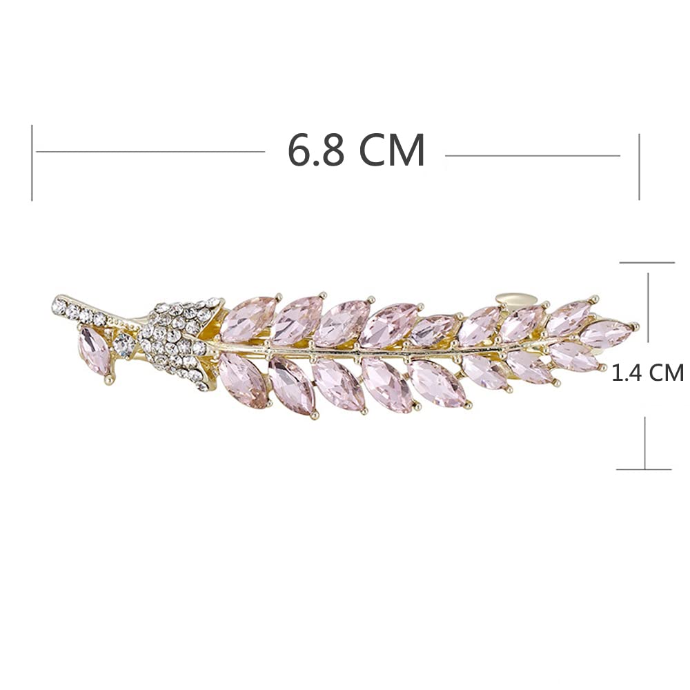Crystal Hair Clips for Women & Girls - Purple Hair Barrettes for Parties & Weddings