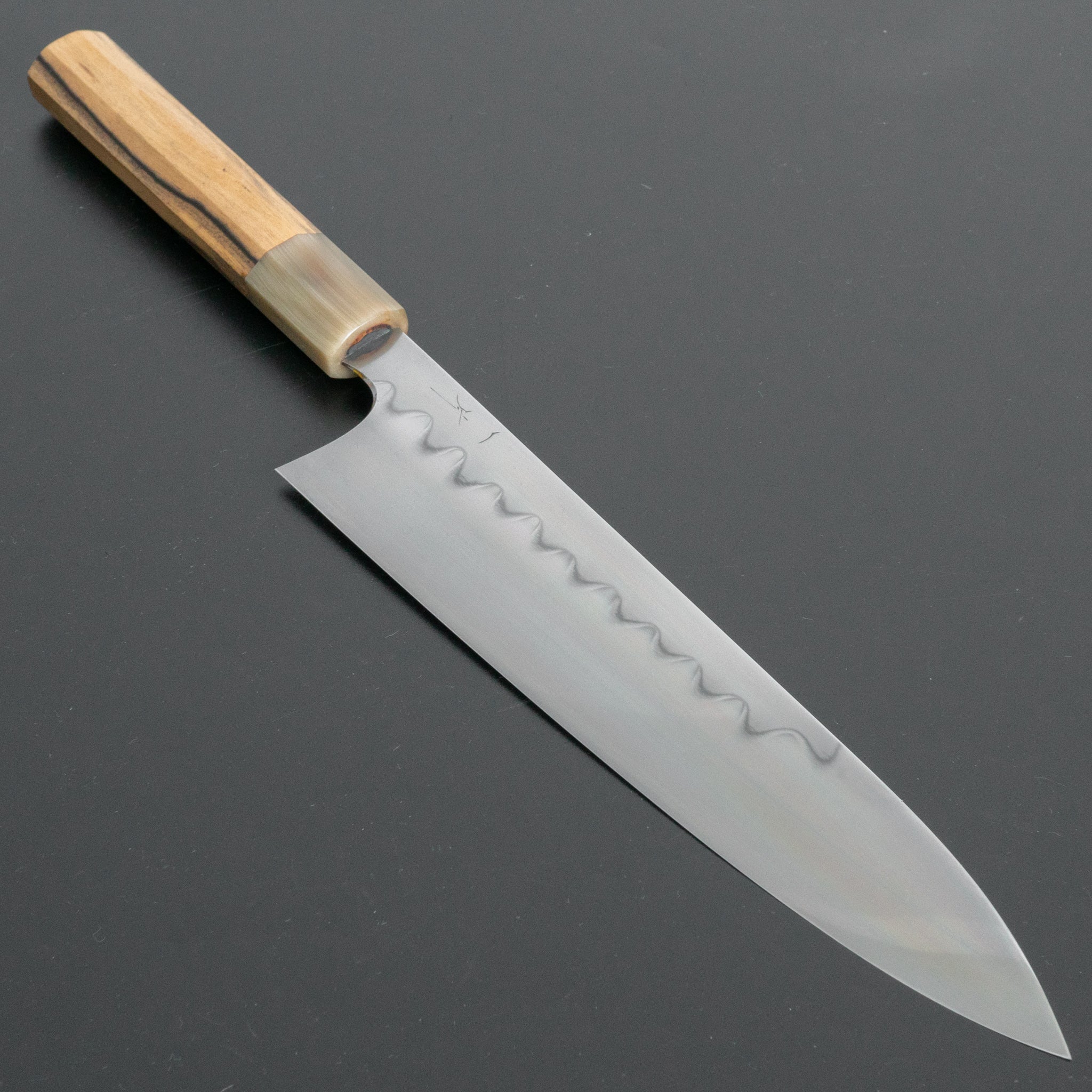 Hitohira Togashi Yohei White #1 Mizu Honyaki Gyuto 240mm Japanese Chef Knife with Kurokaki Persimmon Handle - Premium Kitchen Knife for Professional Chefs & Home Cooking (#041/Discounted/Saya Included) - Perfect for Sushi, Meat Slicing & Precision Cutting