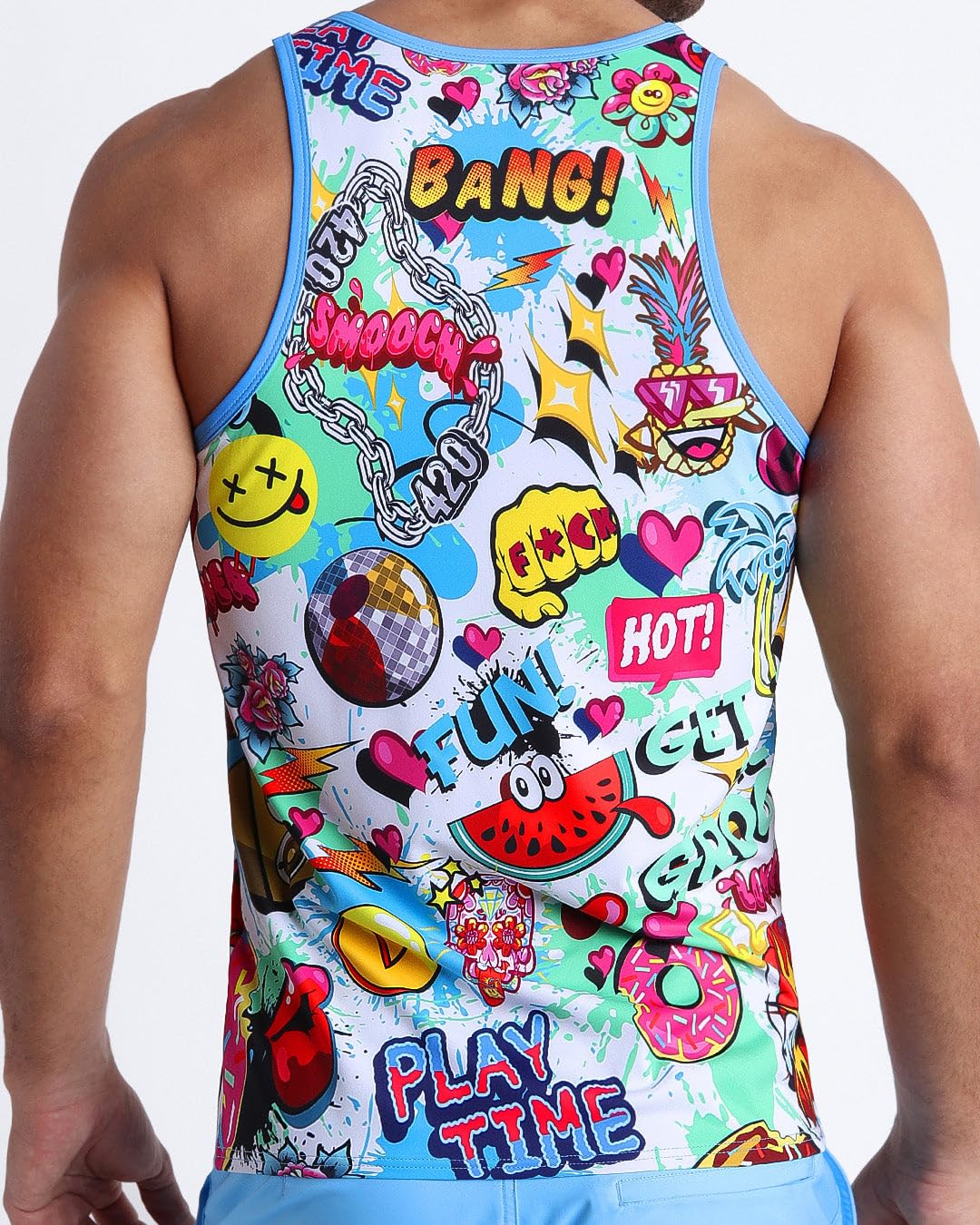 Bang Men's Muscle Tank Top - Sleeveless Workout Shirt for Gym, Fitness & Clubbing - Breathable Athletic Wear for Bodybuilding & Casual Outings