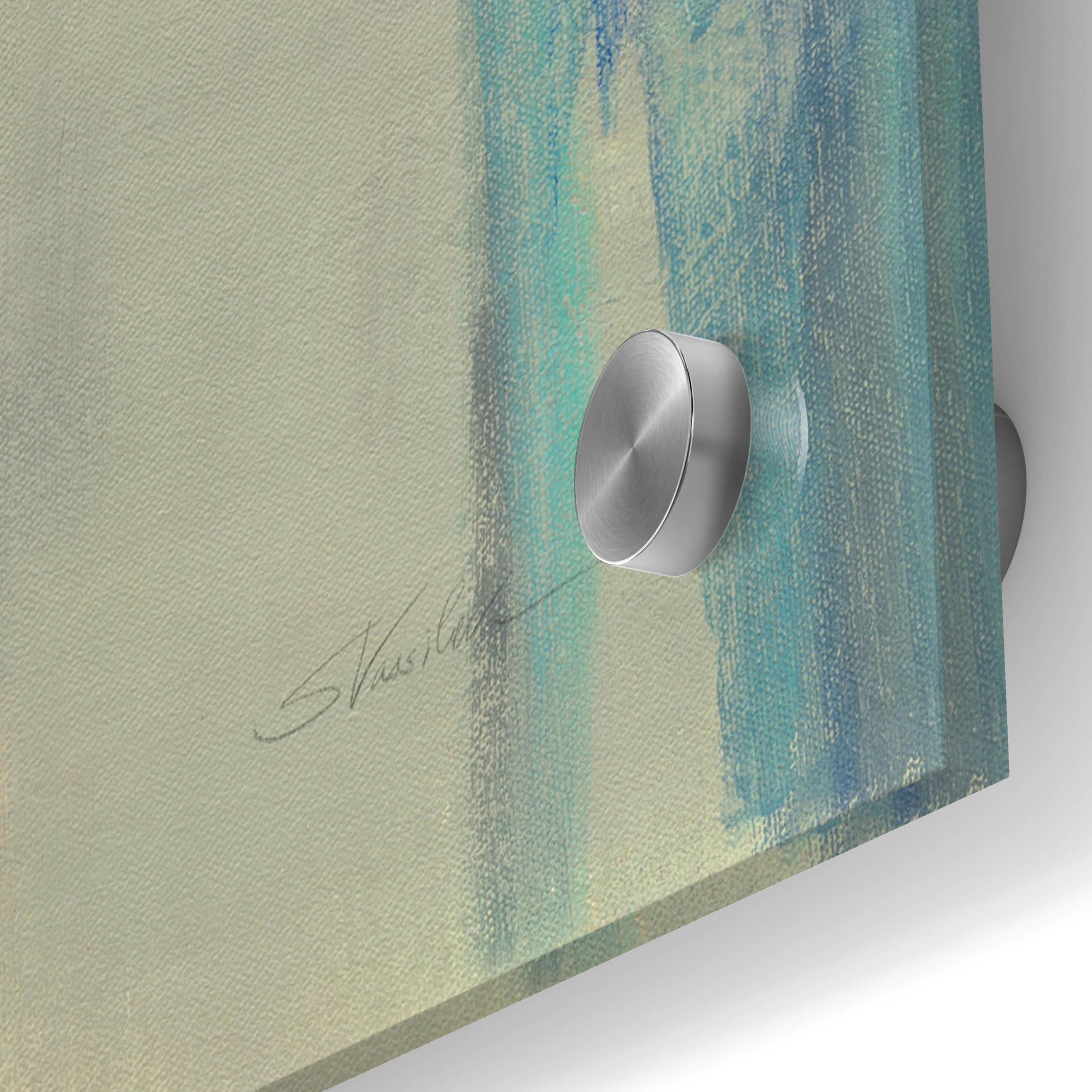 Silvia Vassileva 'Spring Water' Acrylic Glass Wall Art - 36x36 Inch Modern Abstract Painting for Living Room, Bedroom & Office Decor