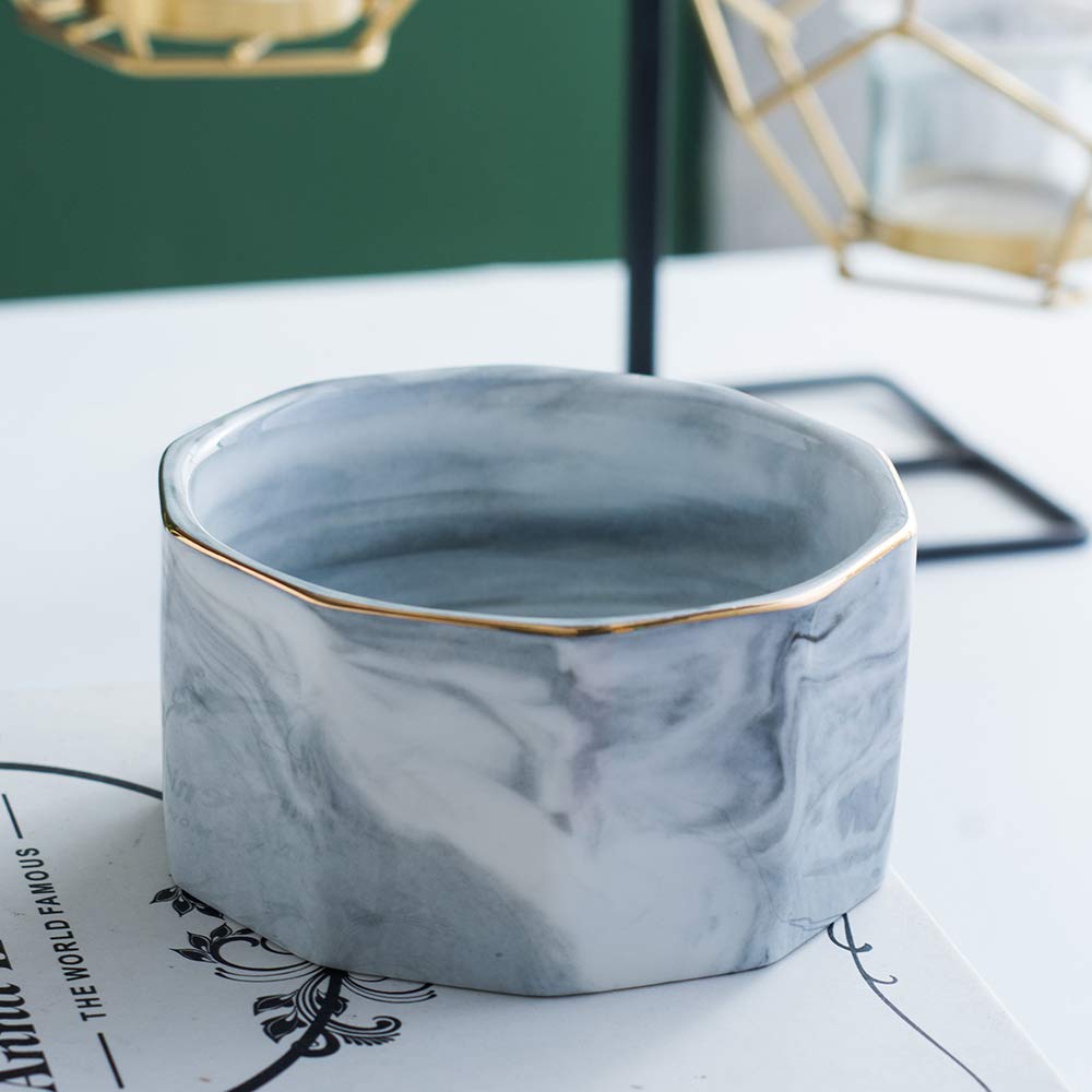 Ceramic Marble Paper Clip Holder - Desk Organizer for Binder Clips & Office Supplies | Stylish Pink Desk Accessory for Home & Office Workspace