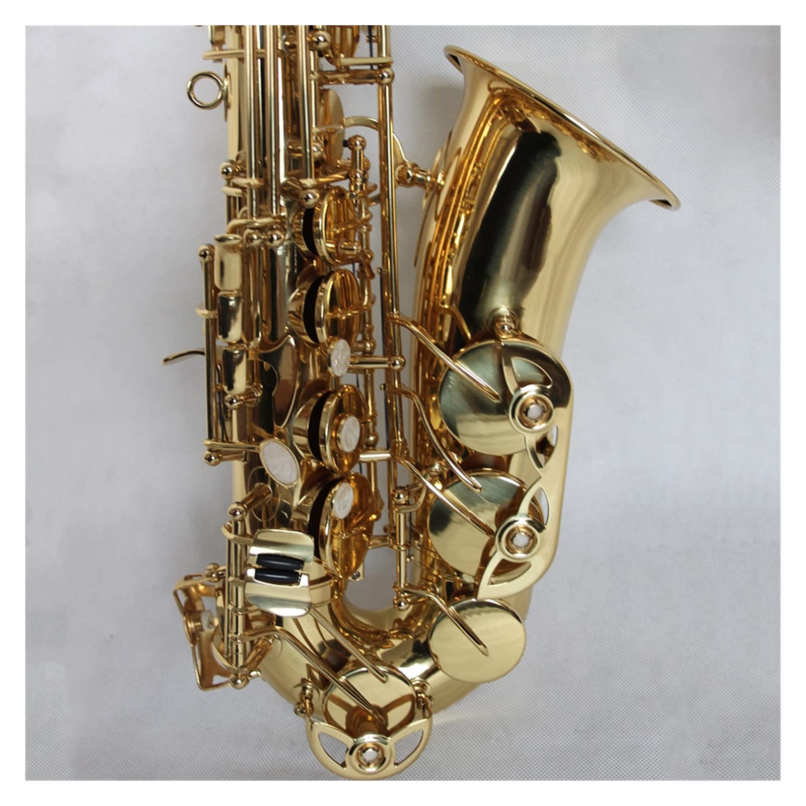 Professional Gold Lacquer Alto Saxophone - High Quality C Key Double Brace Wind Instrument for Jazz, Band & Solo Performances