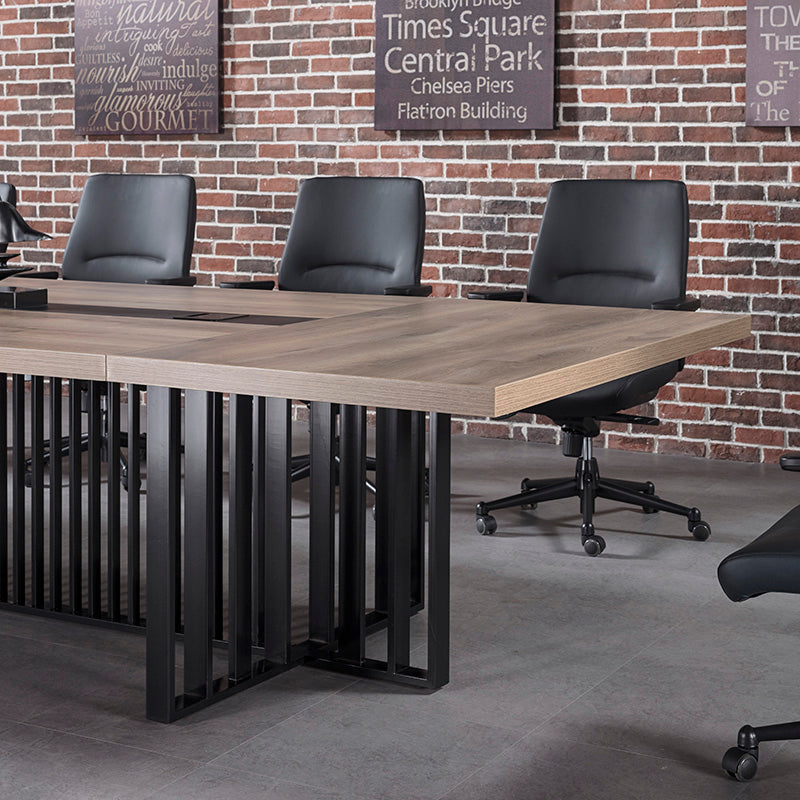 Premium VIDAL Conference Table 3.6m x 1.6m - Warm Oak & Black Finish for Executive Boardroom Meetings & Office Decor