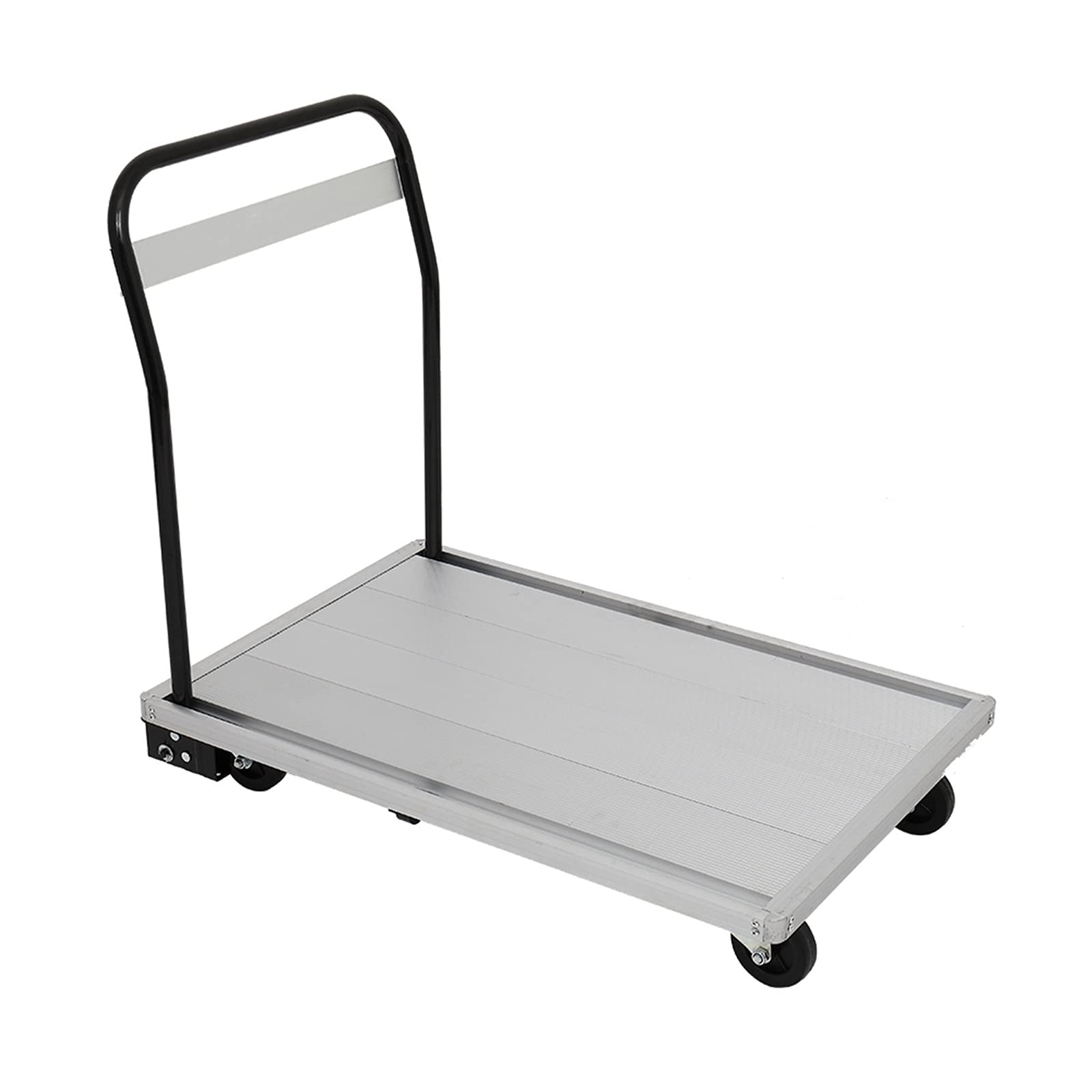 Heavy Duty Folding Aluminum Platform Hand Truck - 770 lbs Capacity Steel Handle Push Cart with Wheels for Moving, Loading & Warehouse Use (35.8x23.6x32.2 inch) - Ideal for Home, Office & Industrial Transport