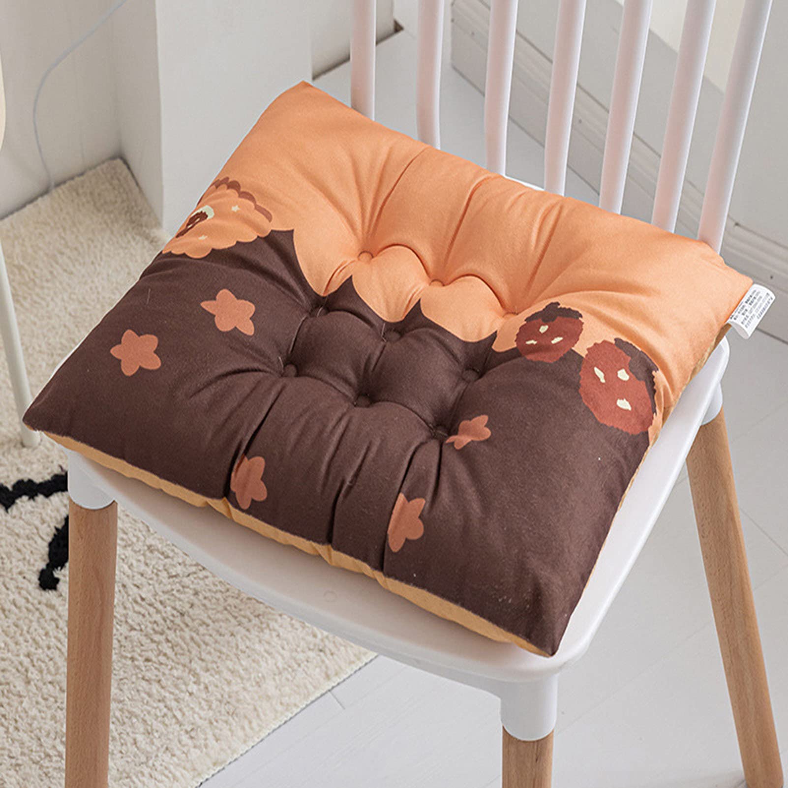 40x40cm Square Chair Cushions Set of 4 - Thick Fiber Filled Cotton Seat Pads with Ties for Dining Chairs, Patio Furniture & Outdoor Use - Comfortable Home & Garden Decor Accessories