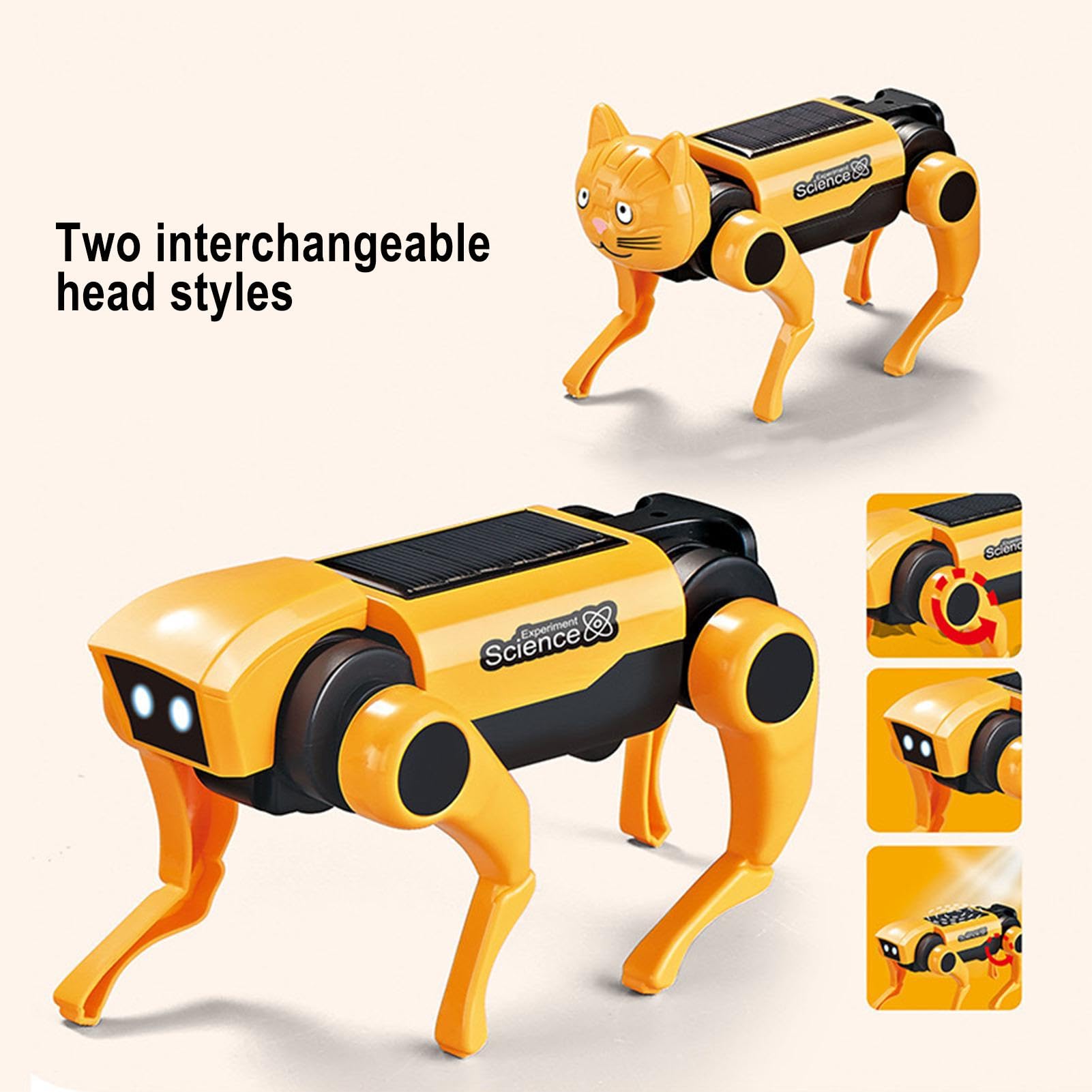 Solar-Powered DIY Robot Dog Kit - Smart Robotic Toy for Dogs, STEM Educational Building Set for Kids | Fun Interactive Pet Companion & Science Project Gift
