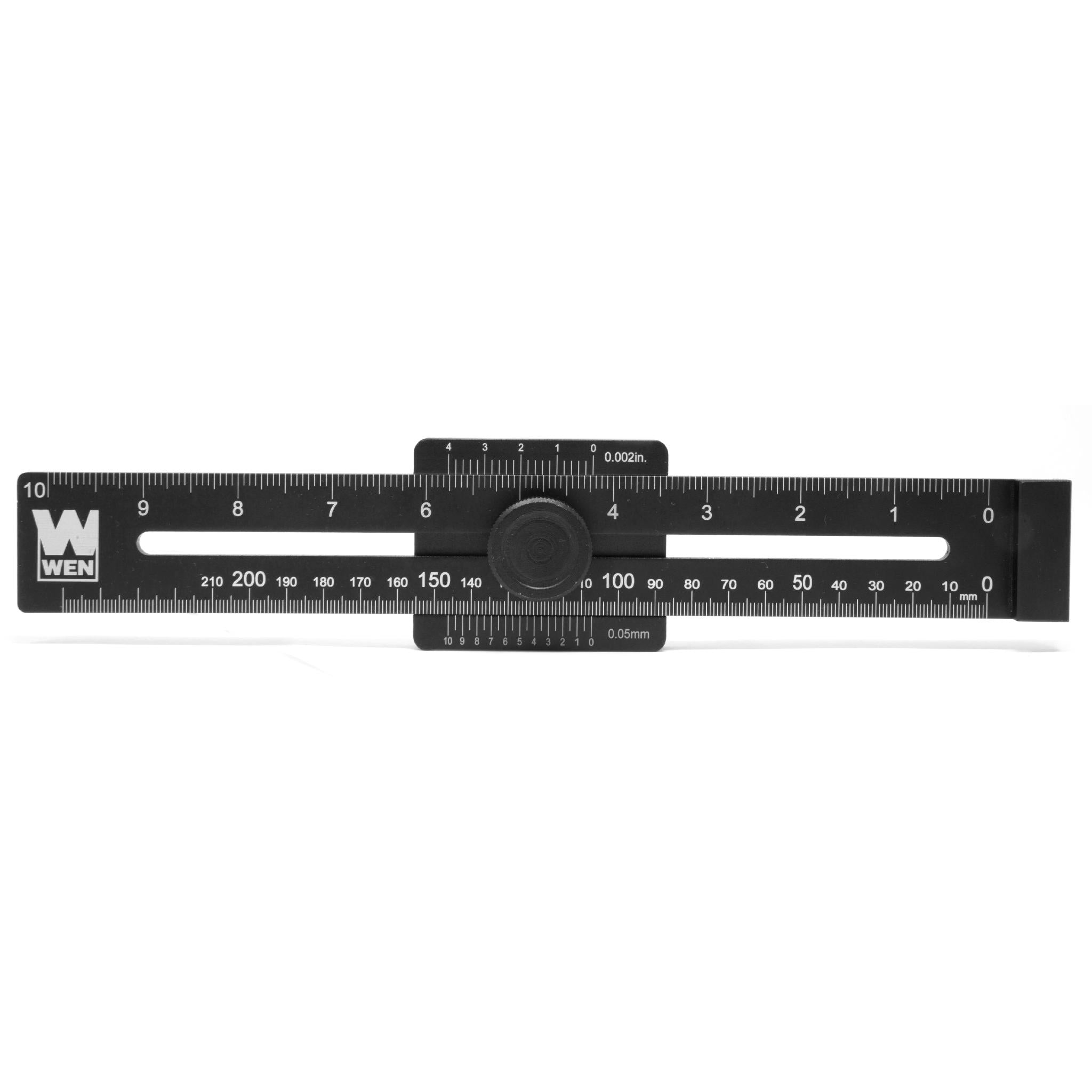 WEN ME251R 10-Inch Aluminum Offset Marking Gauge with Laser-Etched Scale - Precision Layout Tool for Woodworking & Metalworking Projects