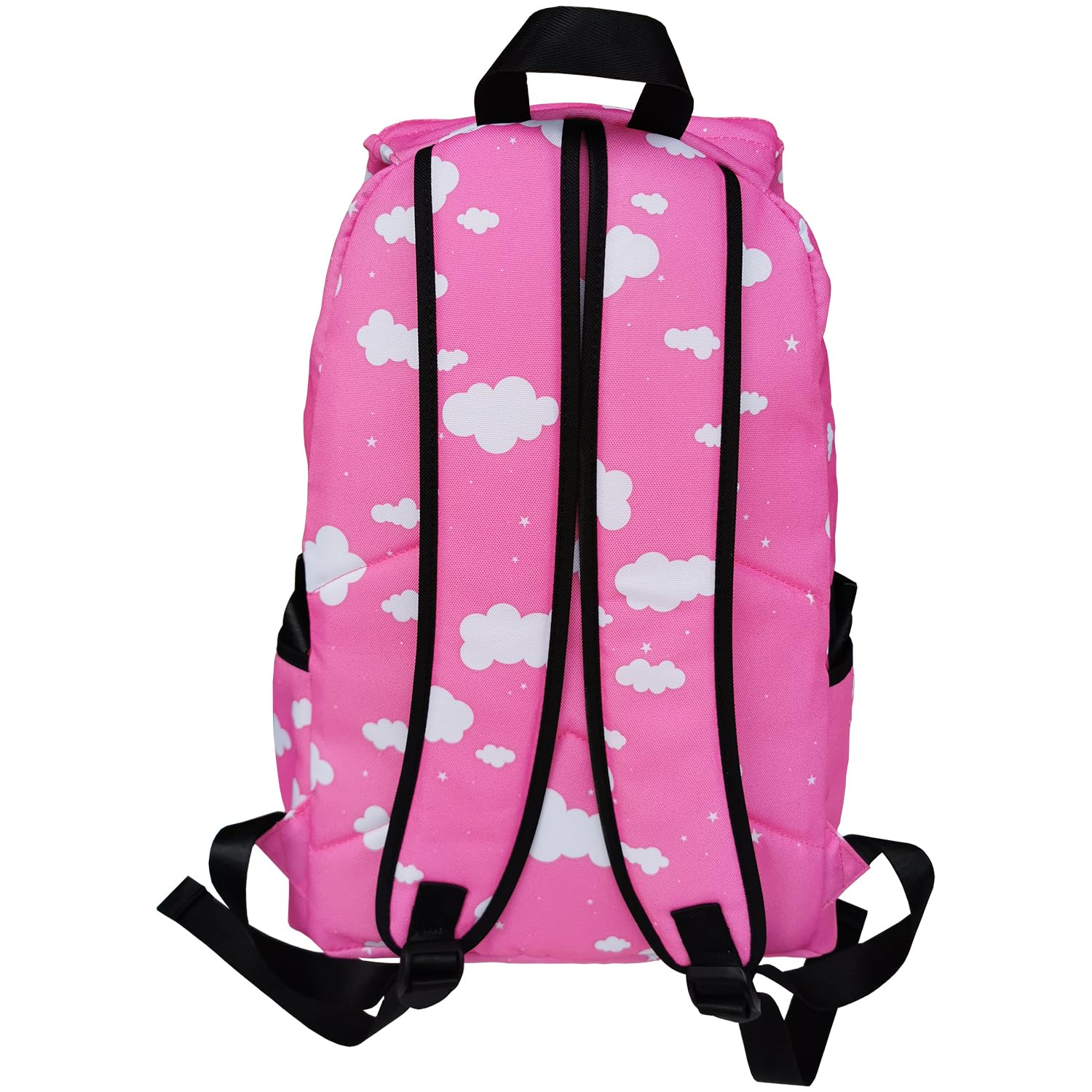 Stylish Pink Clouds Canvas Backpack - Lightweight Shoulder Bag for Women & Girls, 13-14 Inch Laptop Rucksack for Travel, School & Work | Durable Travel Backpack with Large Capacity