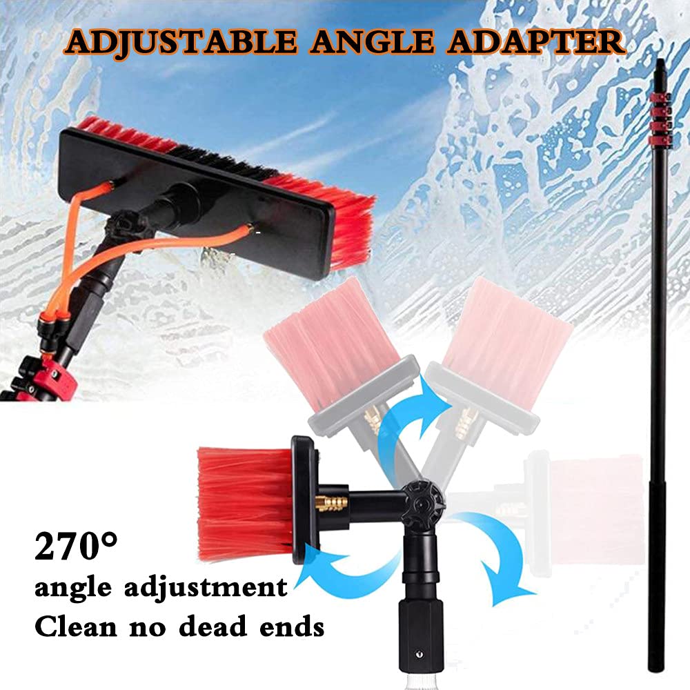 Water Fed Pole Brush System - Telescopic Window Cleaning Kit for Outdoor Glass, Tile Walls, Solar Panels (12-36ft Extendable) | Perfect for High-Rise Buildings, Skylights & Hard-to-Reach Surfaces
