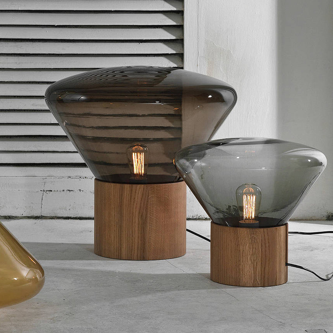 Modern Wood Table Lamp - Stylish Nightstand & Bedside Lighting for Living Room, Bedroom, and Office Decor