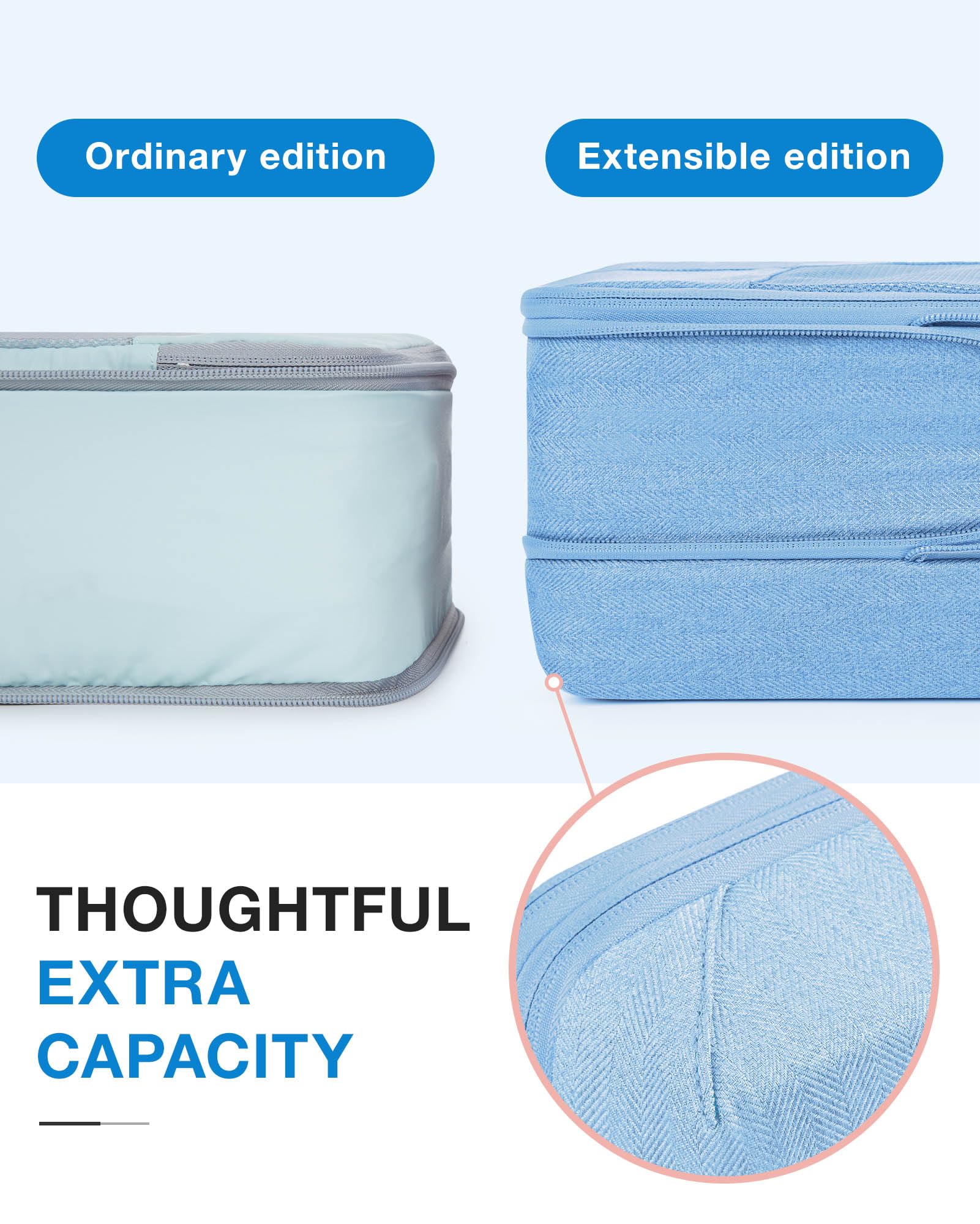 BAGSMART 6-Piece Compression Packing Cubes Set for Travel - Space Saving Suitcase Organizer with Shoe Bag | Perfect for Carry-On Luggage, Business Trips & Vacation Packing