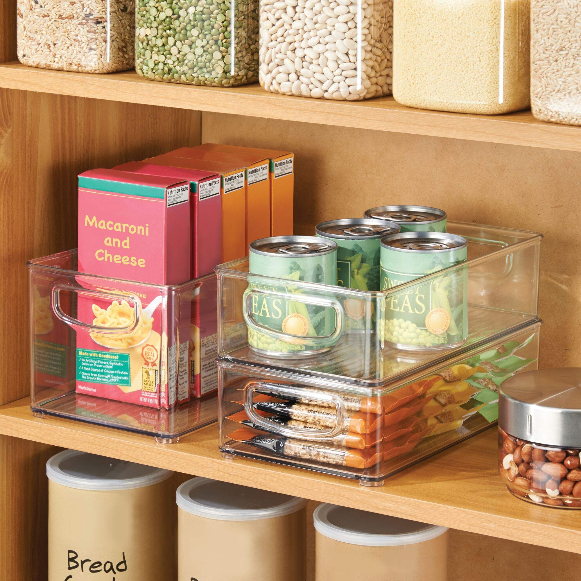 iDesign Plastic Storage Handles for Kitchen, Fridge, Freezer, Pantry & Cabinet Organization - BPA-Free Bin Set for Food Storage, Meal Prep & Home Organization